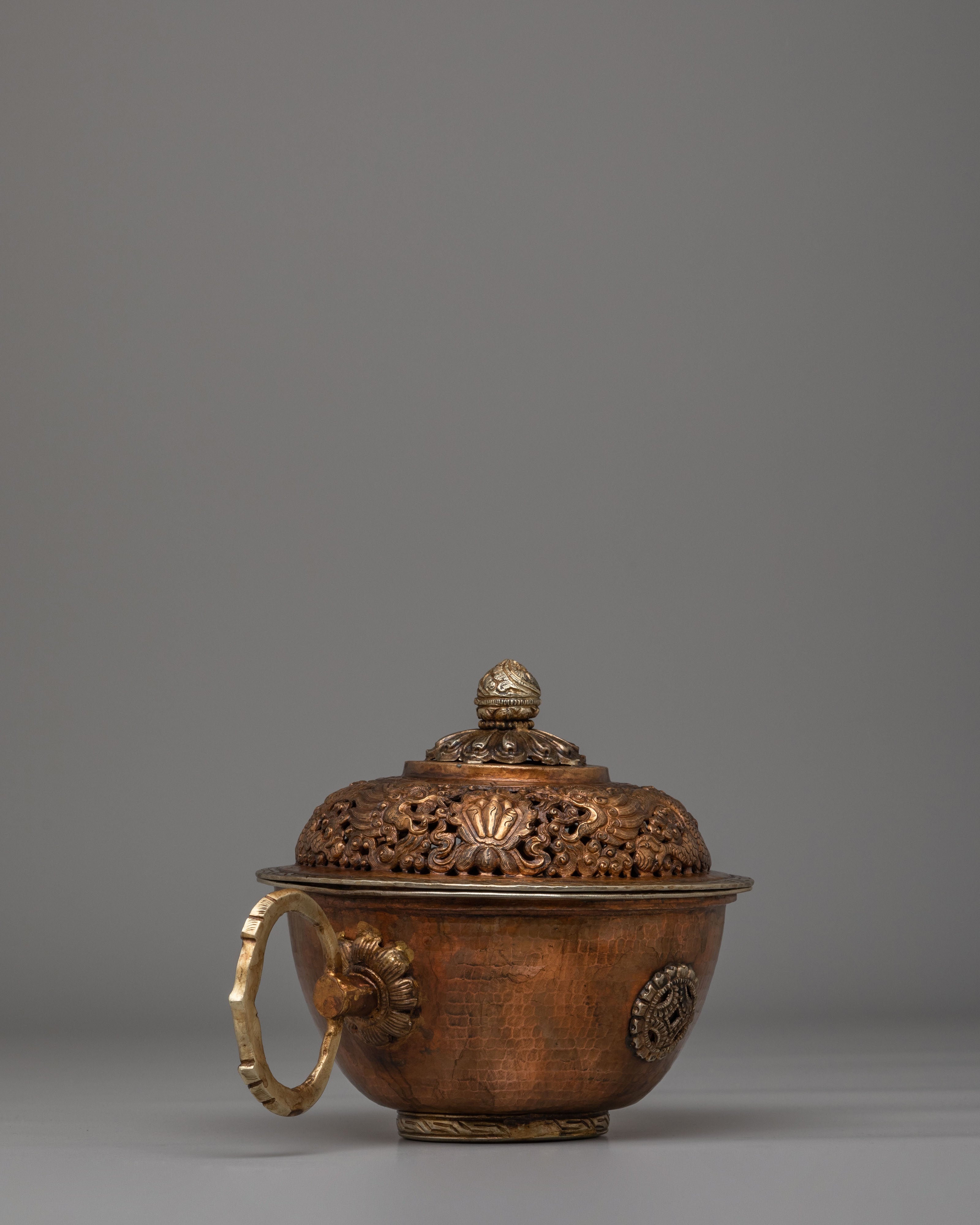 Decorative Incense Burner with Handle | Tibetan Ritual Censer