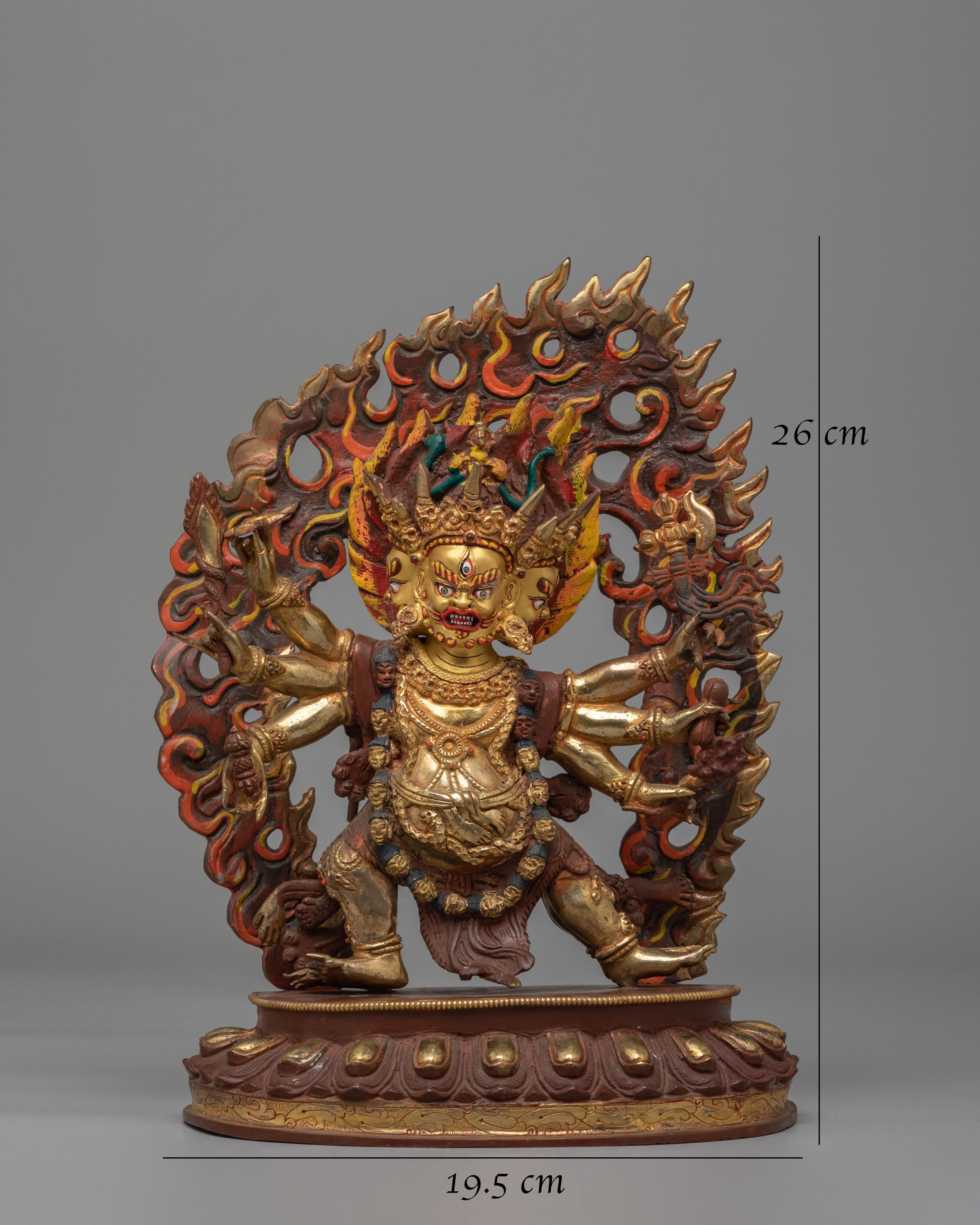 Six Armed Mahakala Statue for Protection | Wrathful Deity