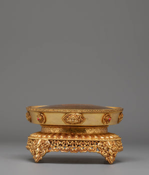 Tibetan Mandala Base for Altar | Sacred Tibetan Decor for Buddhist Pujas