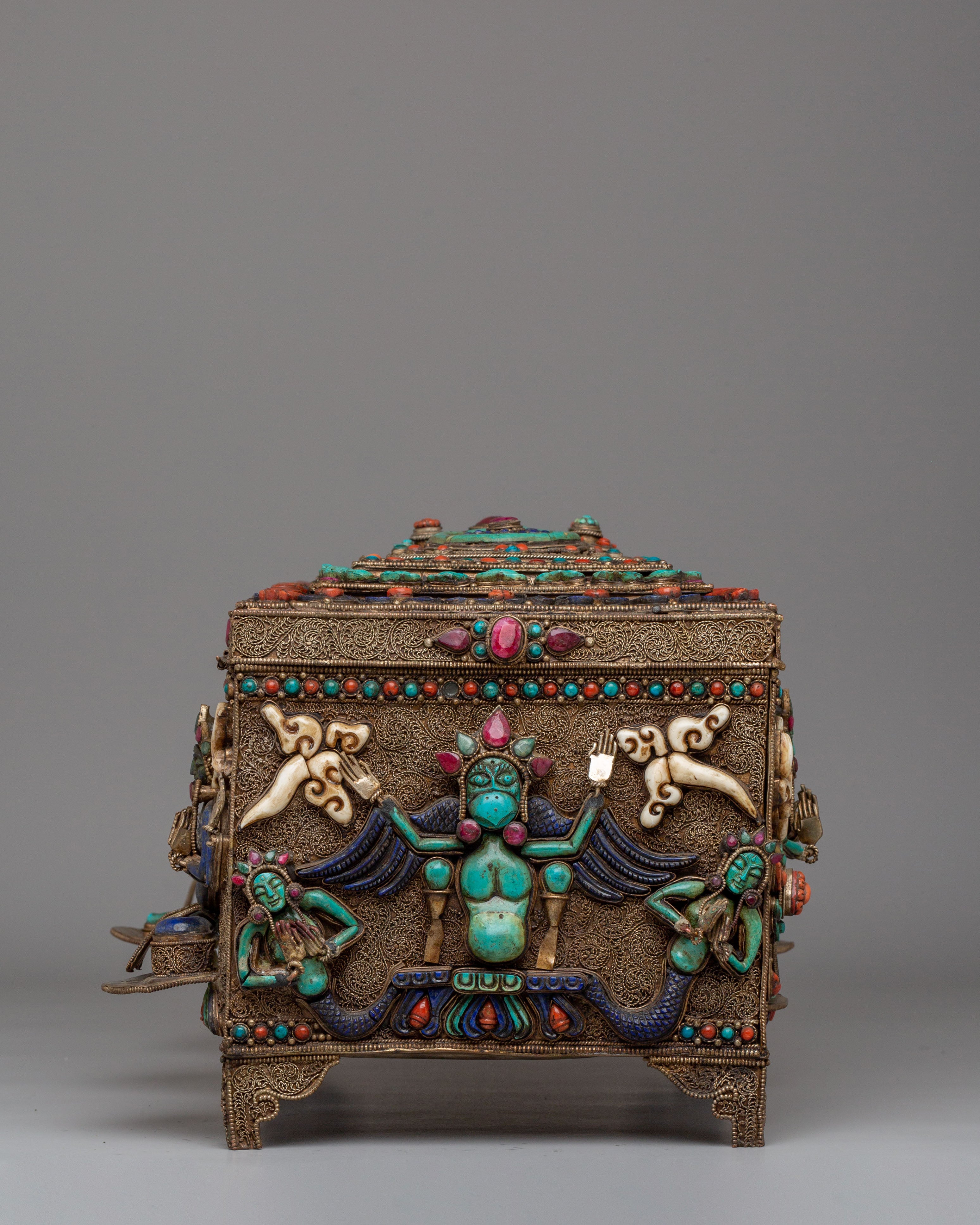 Handcrafted Buddhist Treasure Box | Sacred Meditation Decor