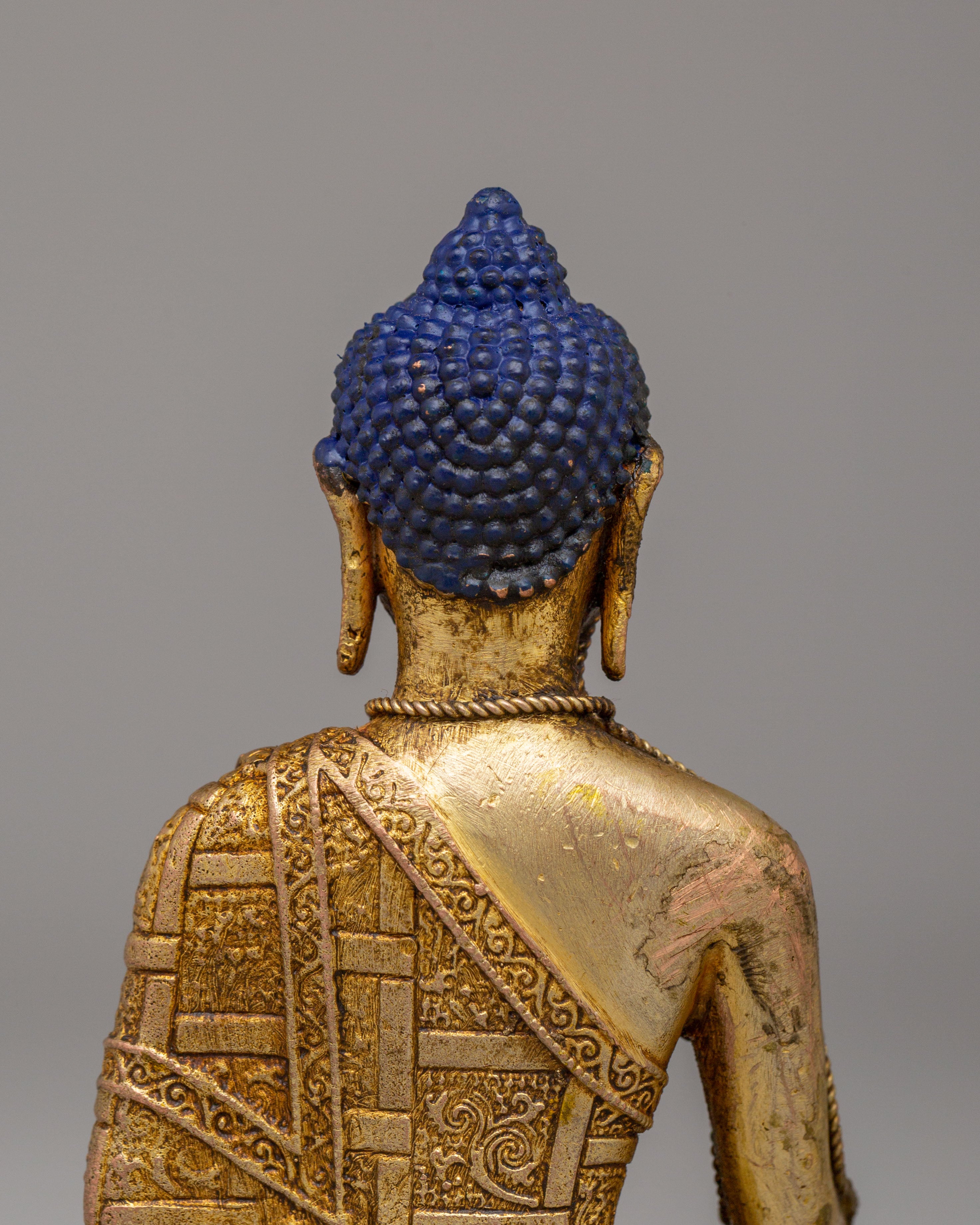 Shakyamuni Buddha Statue for Spiritual Practice | Handcrafted Copper Art