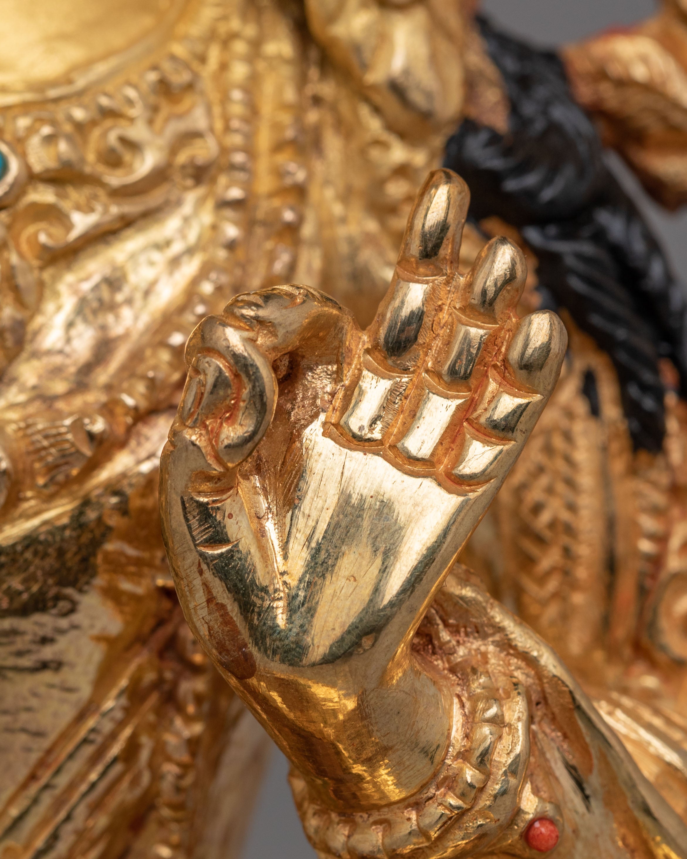 Buddhist Manjushri Statue for Knowledge | Handcrafted Tibetan Deity Figurine