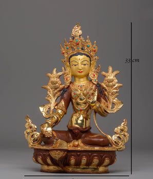 Green Tara Handmade Statue | Protector from Suffering and Obstacles
