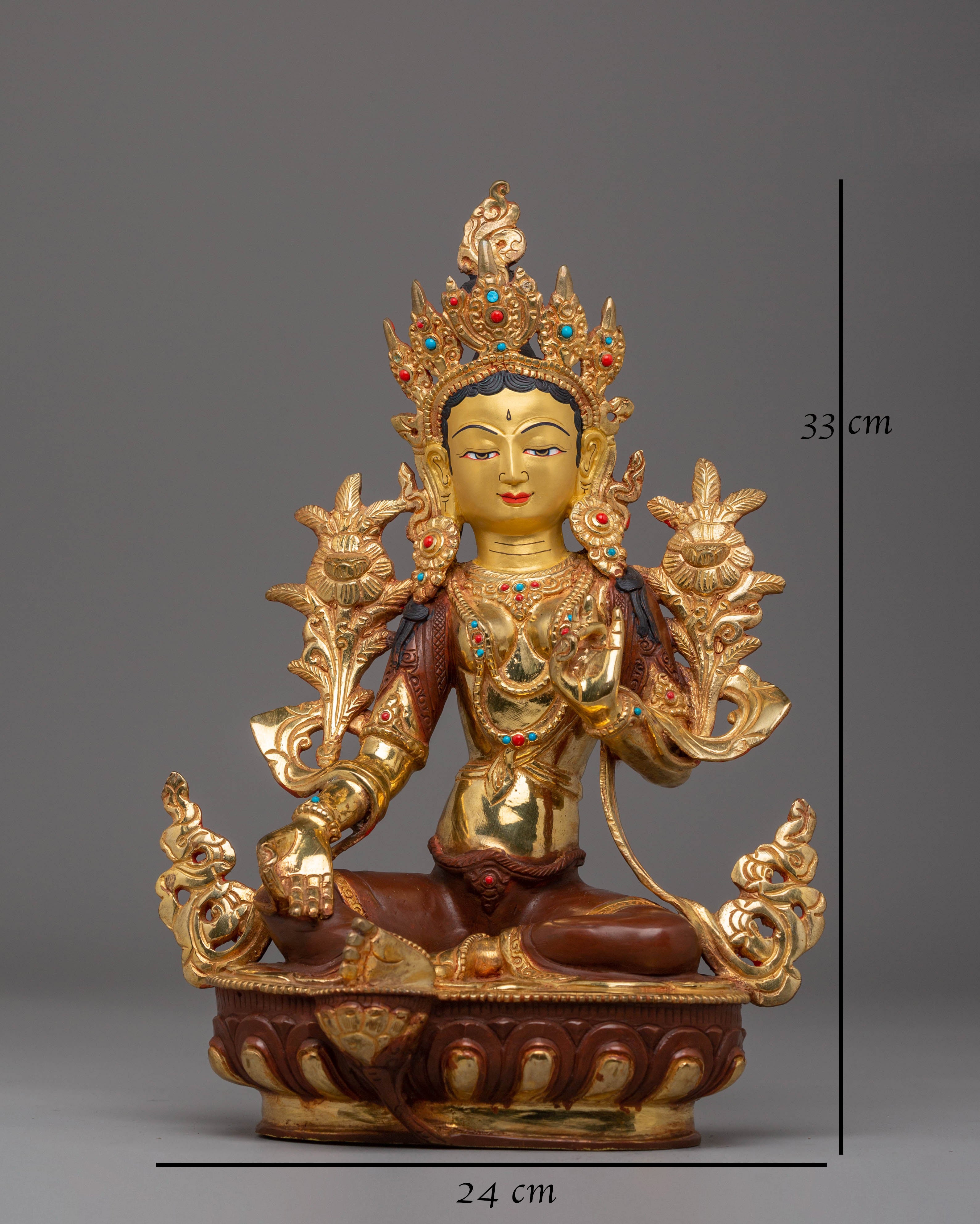 Green Tara Handmade Statue | Protector from Suffering and Obstacles
