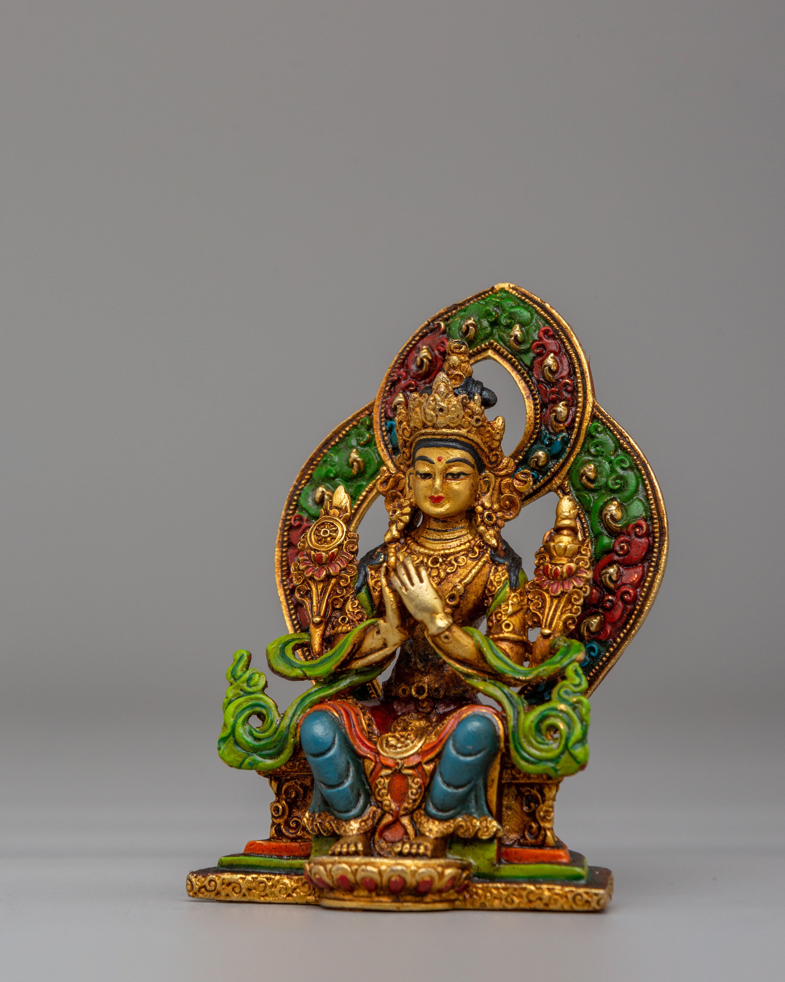 Spiritual Maitreya Buddha Deity Statue | Handmade Copper Sculpture with 24K Gold Plating