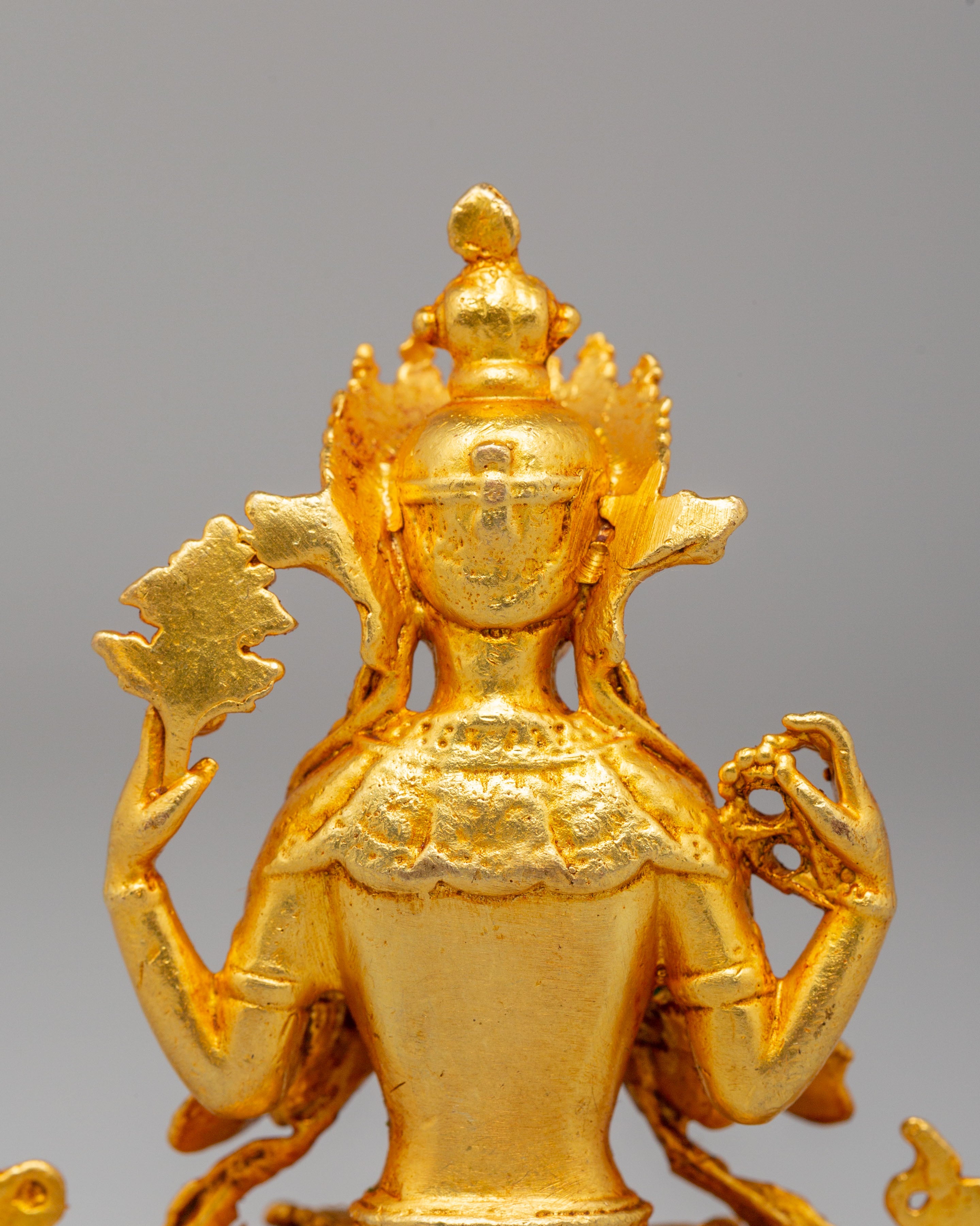 Four Armed Chenrezig Altar Sculpture | Tibetan Deity Statue