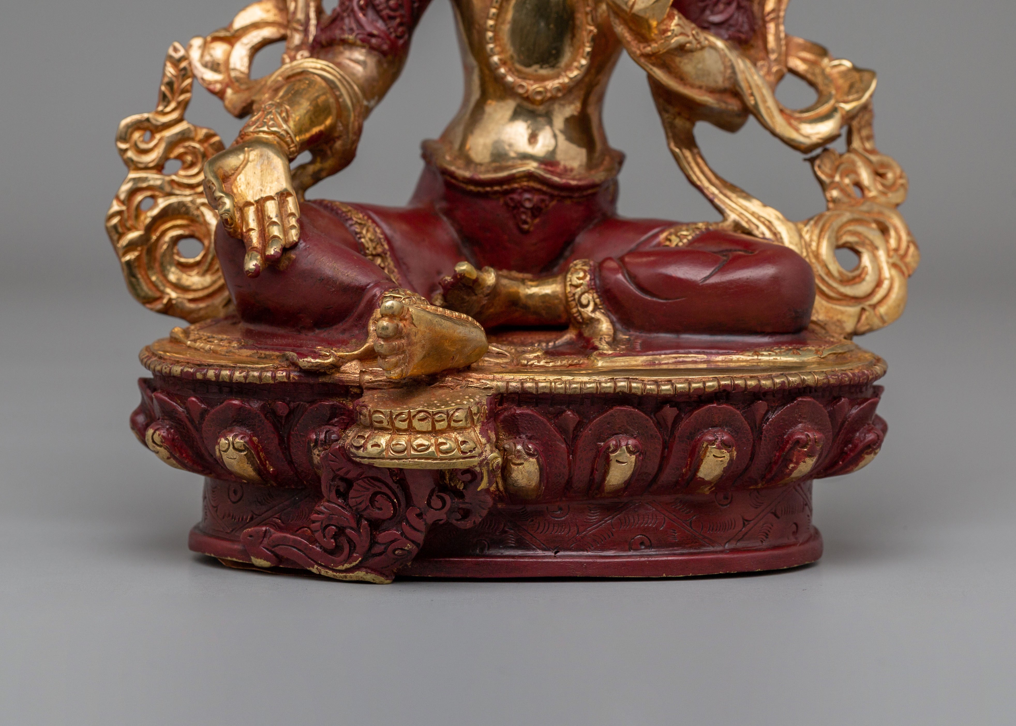 Sacred Traditional Green Tara Statue | Tibetan Buddhist Deity