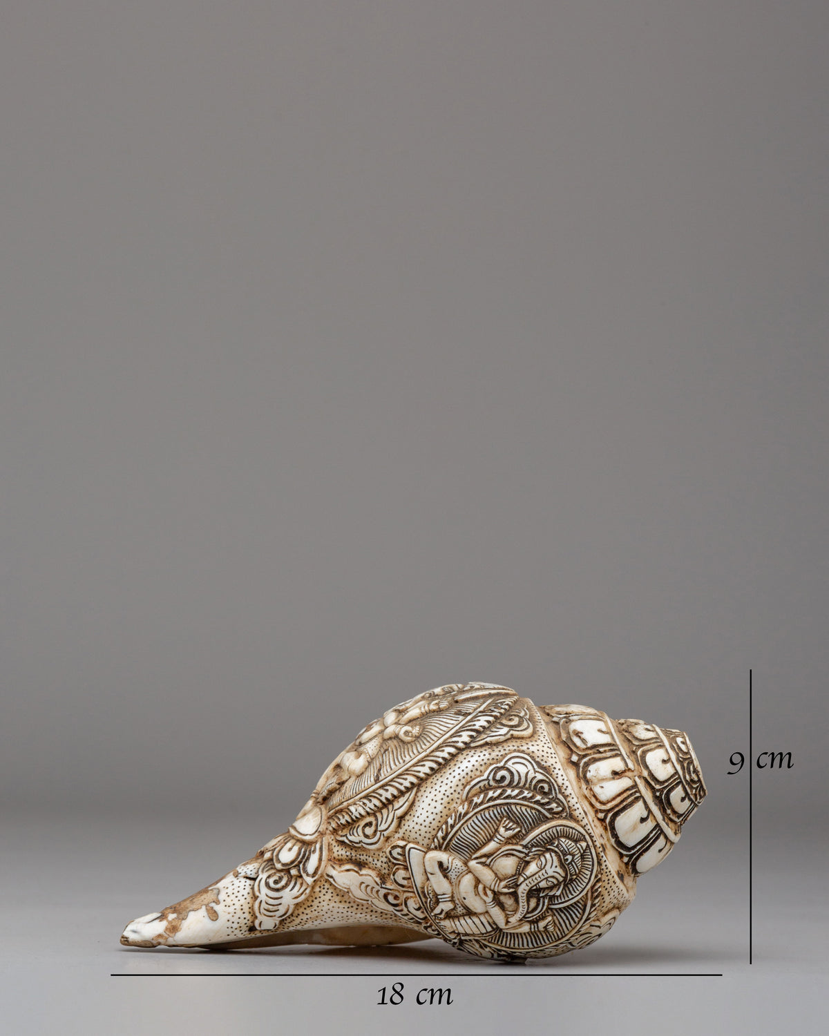 Handcrafted Ganesha Conch for Rituals | Sacred Offering Shell