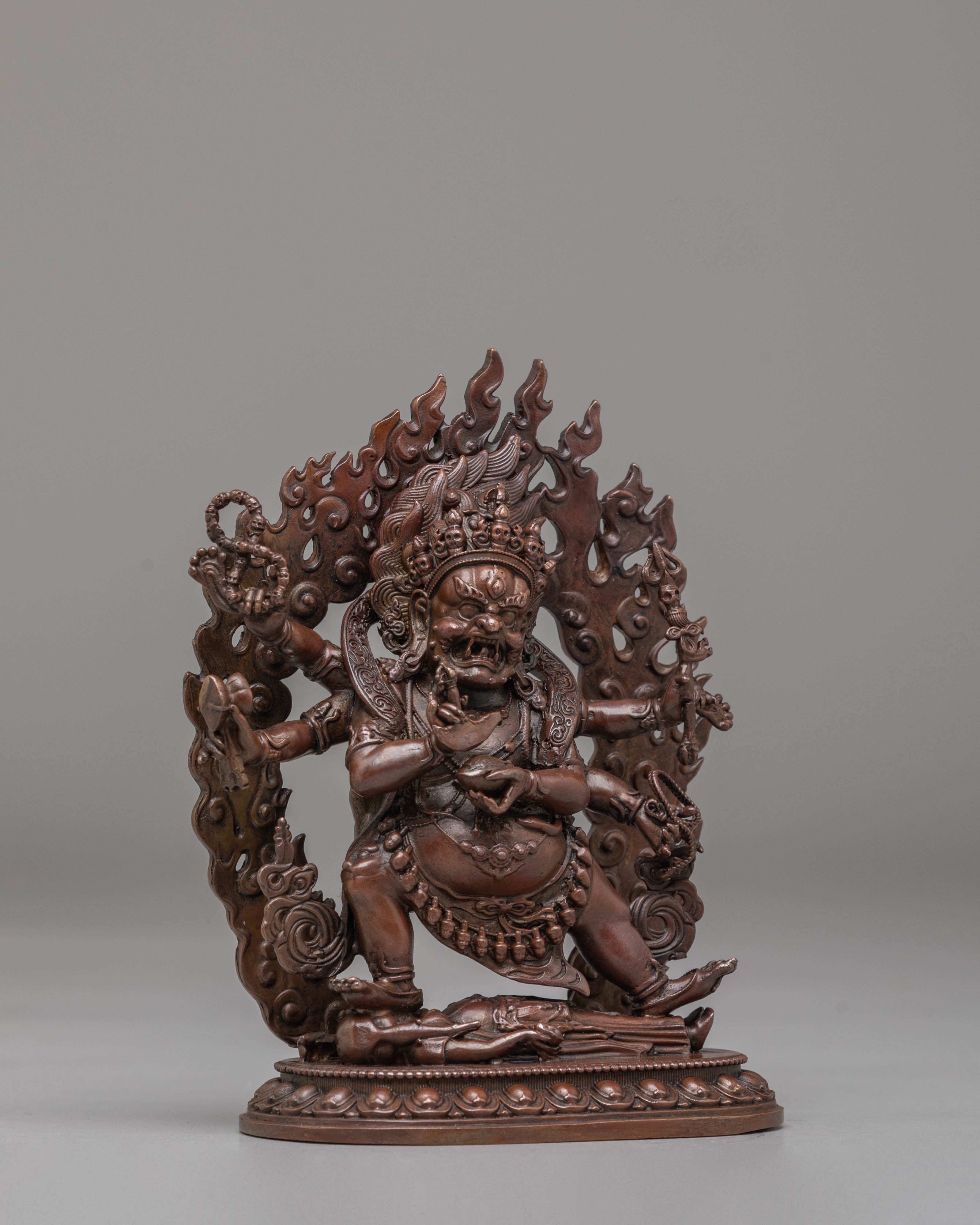 Six-Armed Mahakala Statue | Powerful Dharma Protector in Tibetan Buddhism