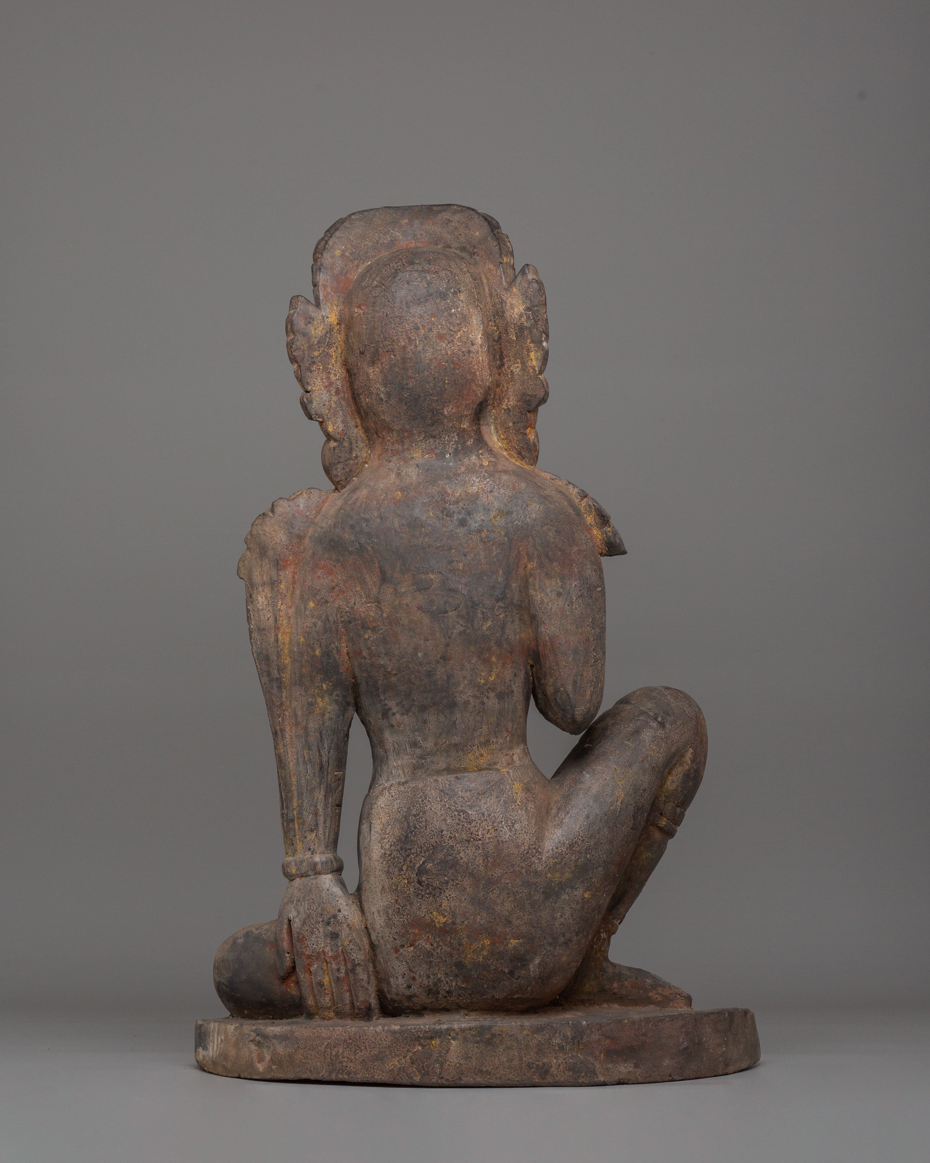 Handcrafted Indra Statue | Wooden Hindu God Sculpture