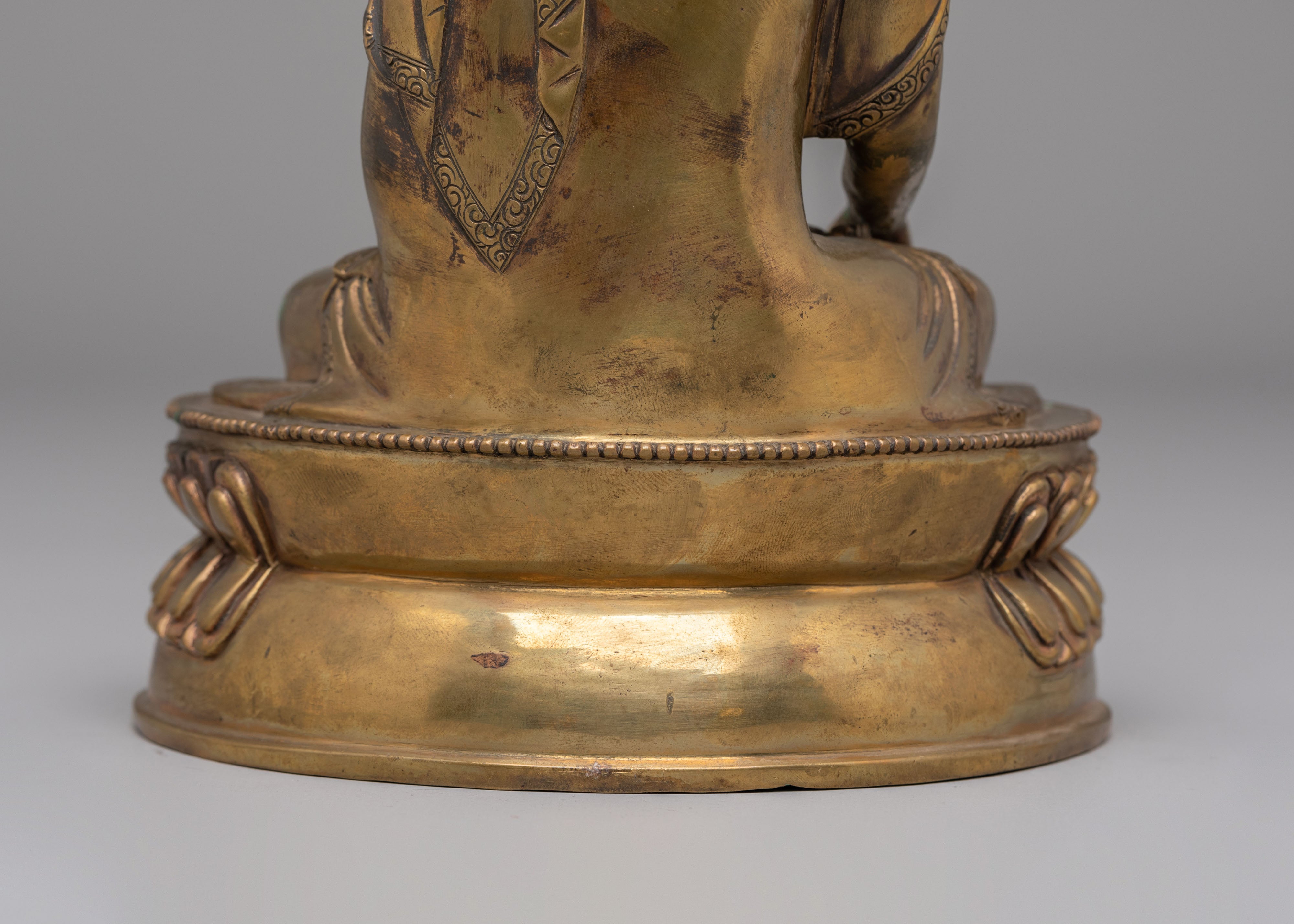 Enlightened Shakyamuni Buddha Altar Statue | Handcrafted Copper Buddhist Sculpture