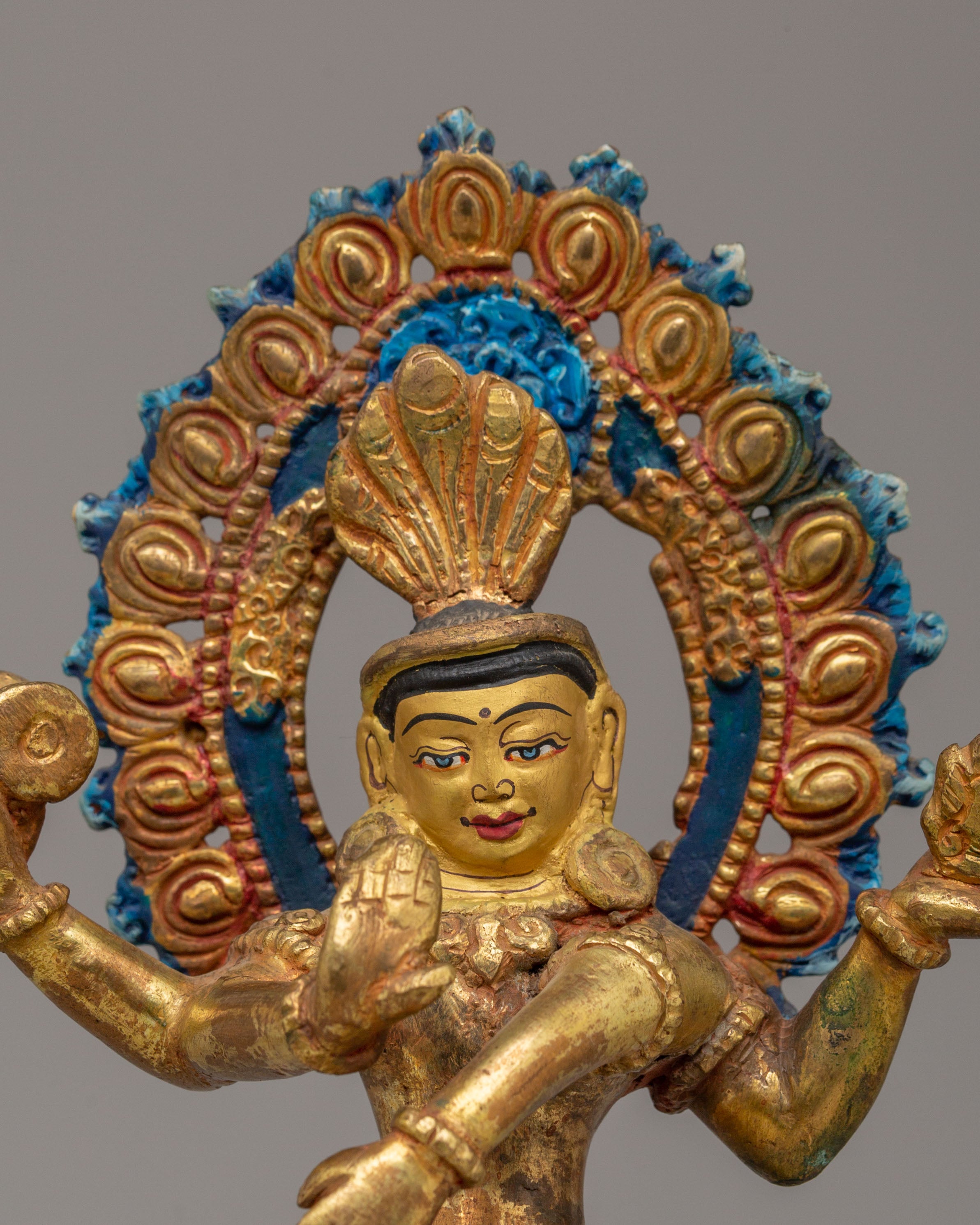 Traditional Nataraj Deity Statue | Handcrafted Copper Body with Gold Plating