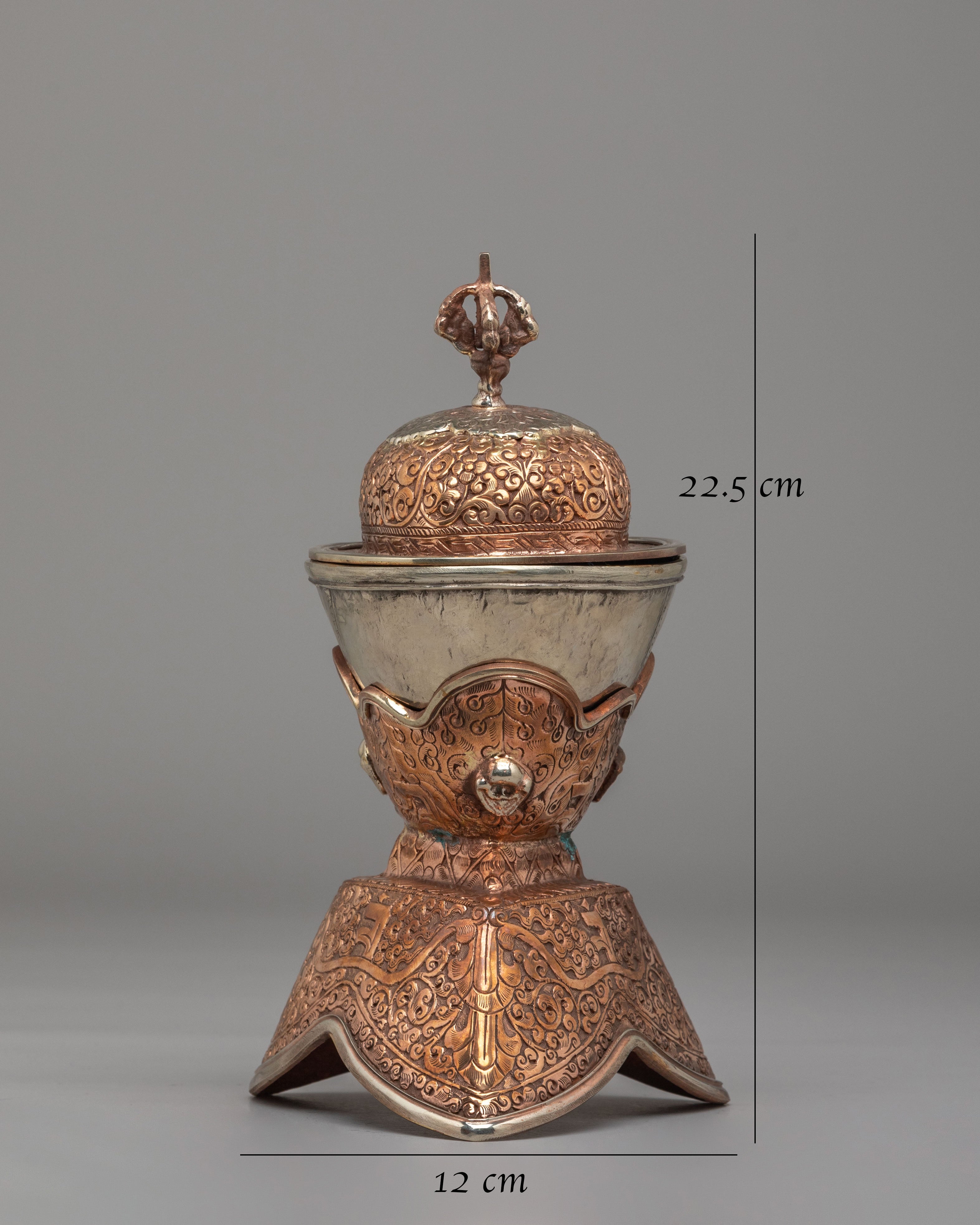Handcrafted Kapala Tantric Offering Vessel | Tibetan Ritual Tool