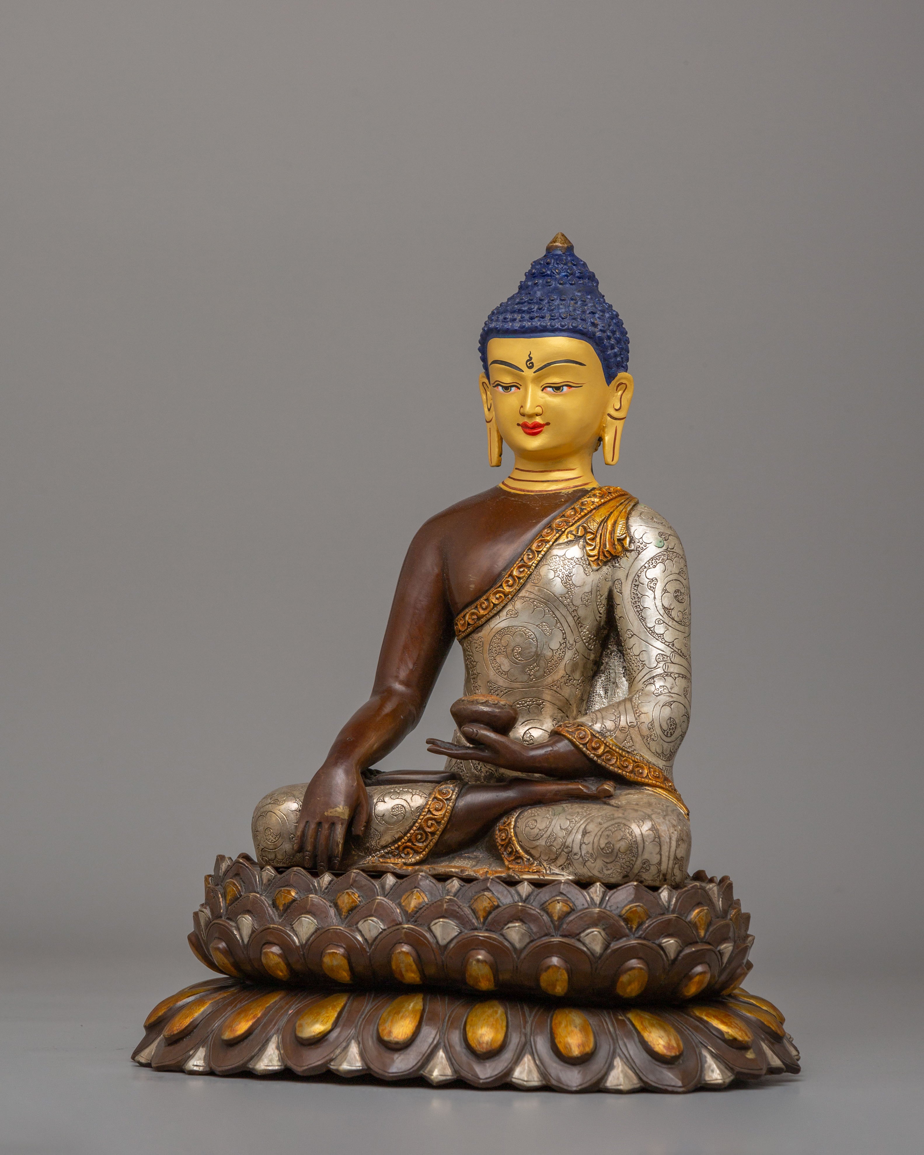 Handcrafted Traditional Shakyamuni Buddha Sculpture | Buddhist Altar Decor