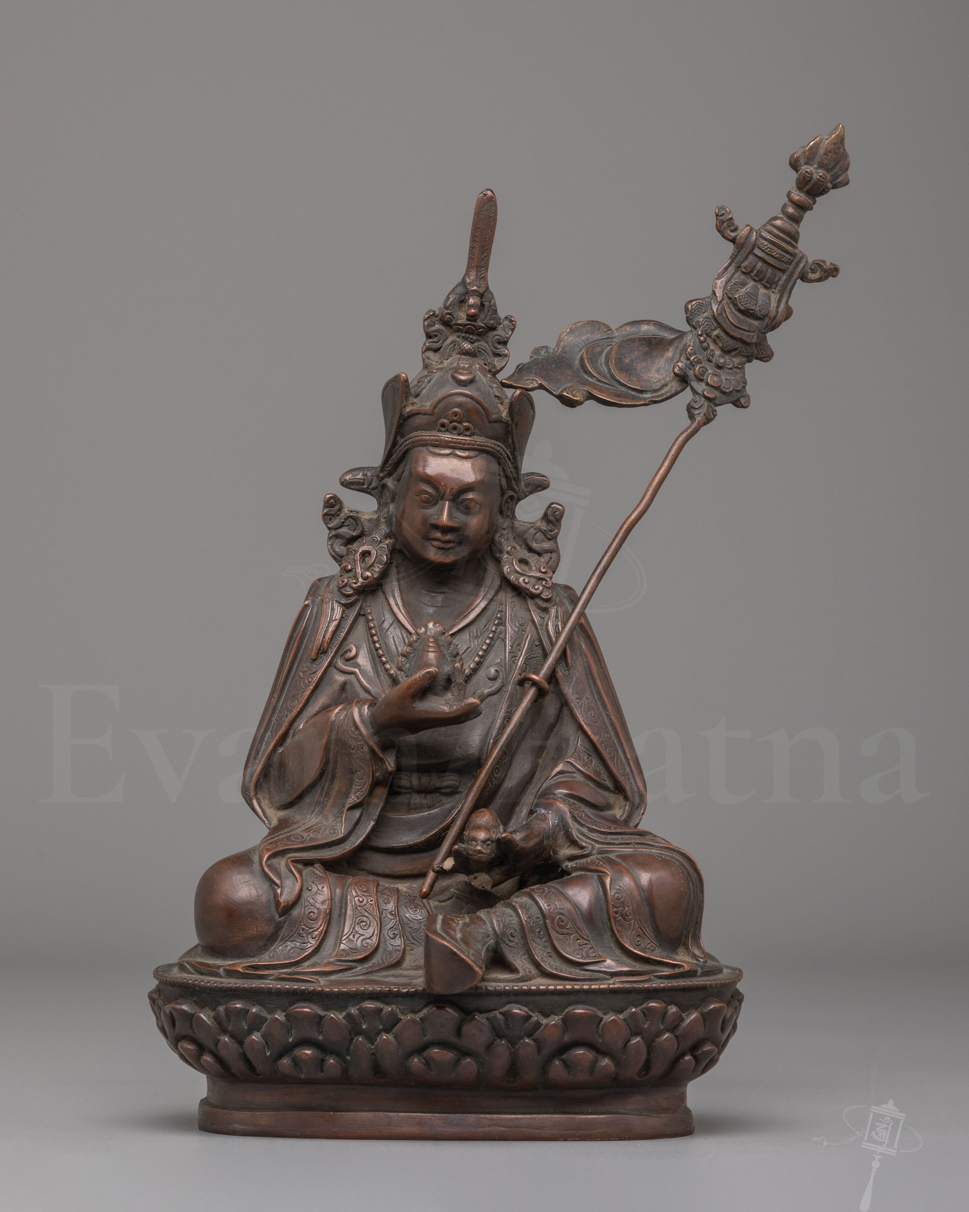 Handcrafted Copper Guru Norla Statue