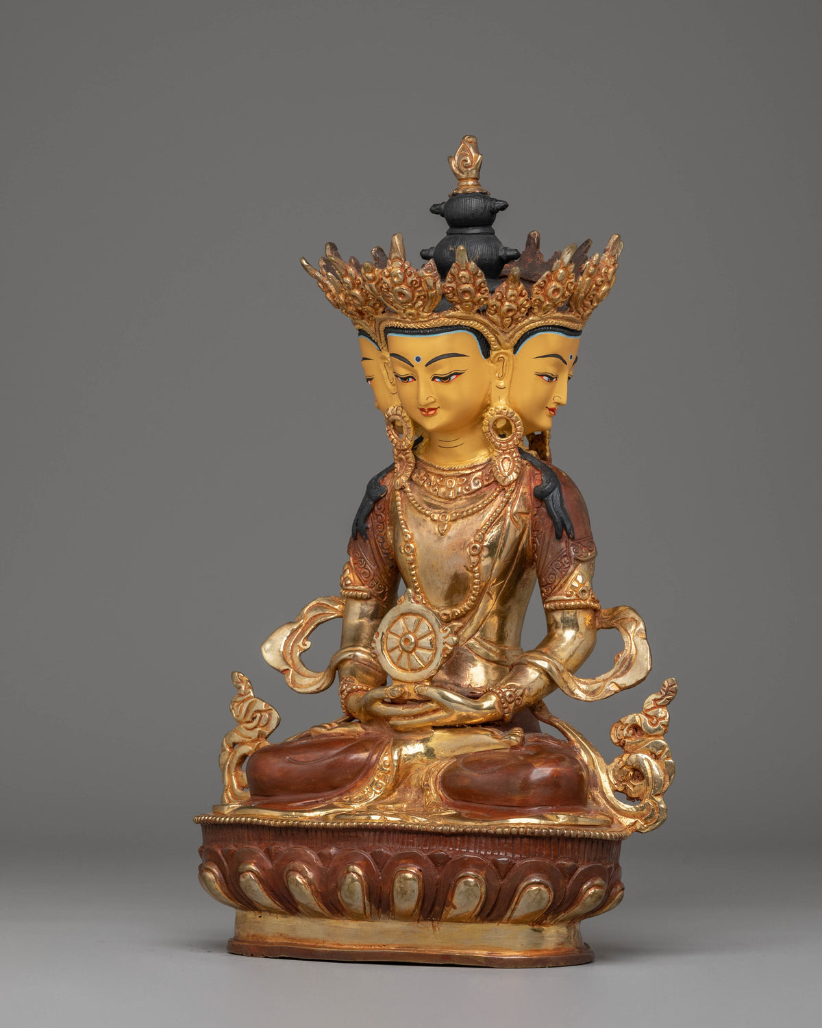 Handmade Copper Vairocana Statue | Symbol of Wisdom & Purity for Sacred Spaces