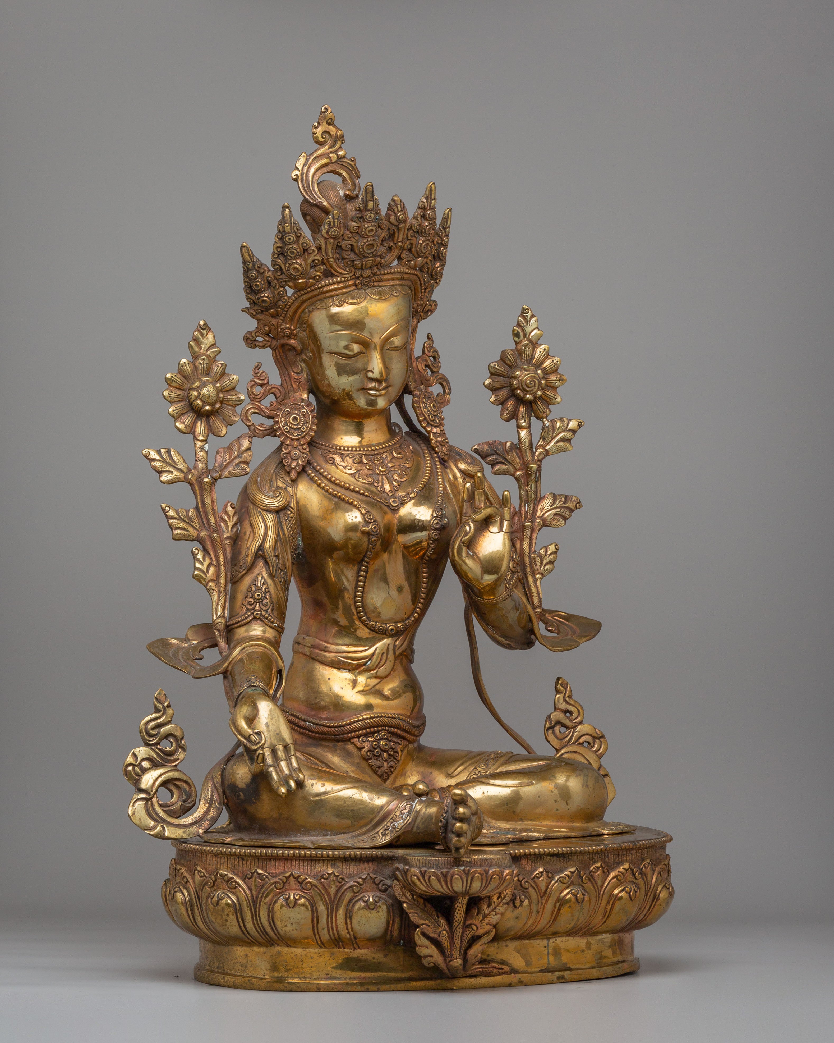 Handcrafted Green Tara Divine Statue | Spiritual Home Decor