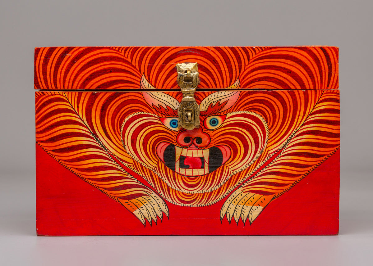 Decorative Himalayan Wooden Box | Handcrafted Wooden Treasure Box