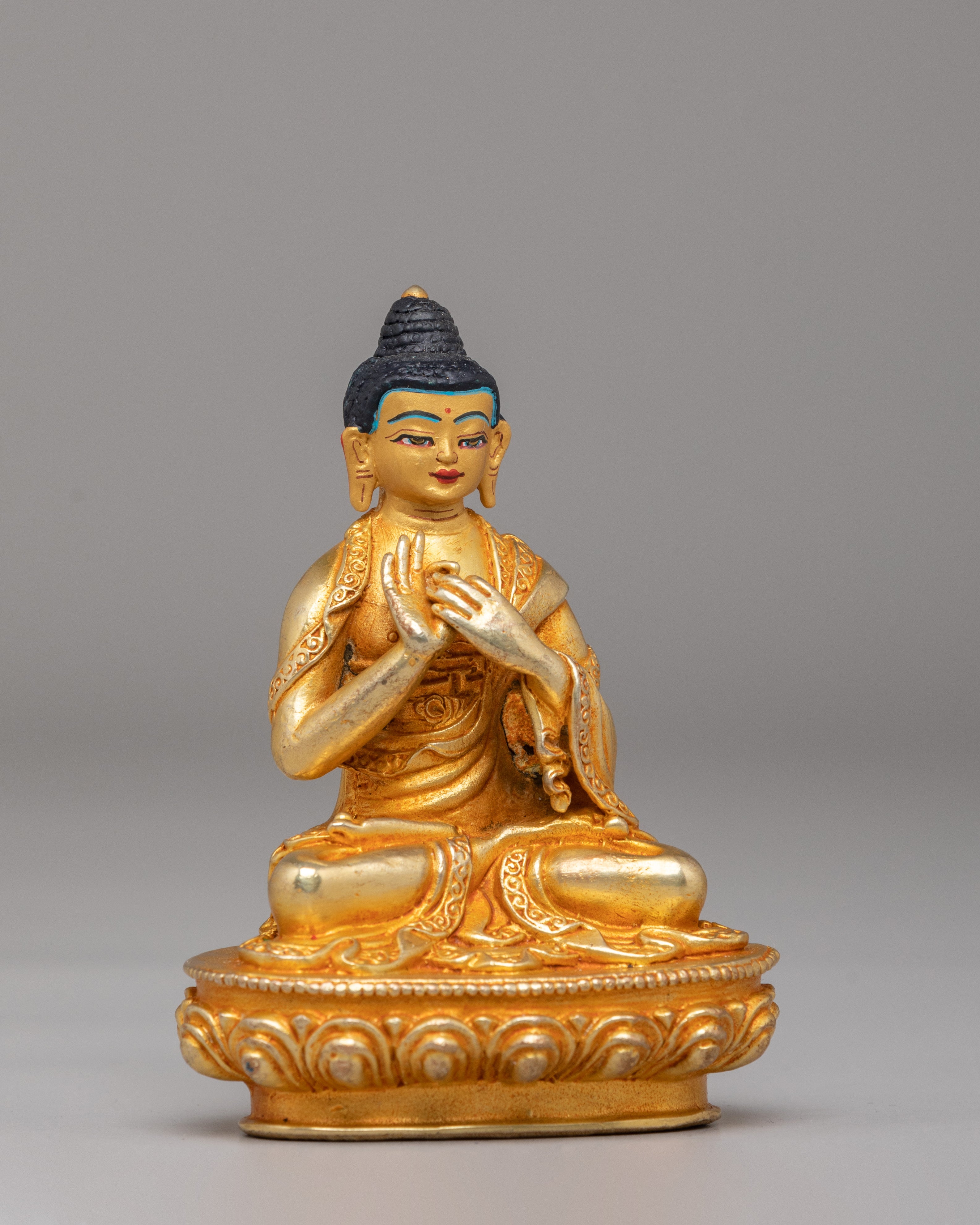 Golden Vairochana Buddha Statue | Meditation Altar Decor