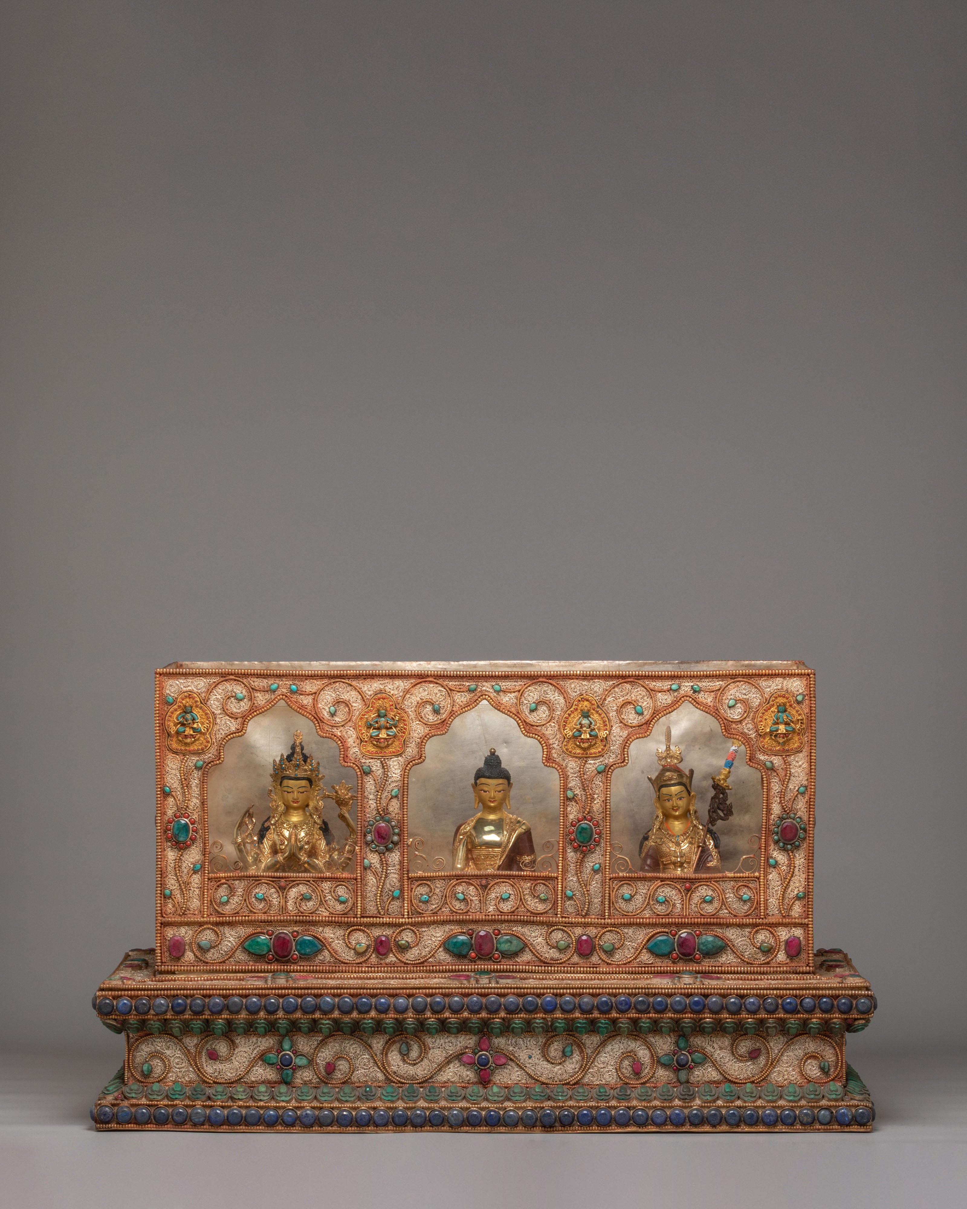 Handmade Altar Box With Statue | Tibetan Shrine for Meditation & Spiritual Practice