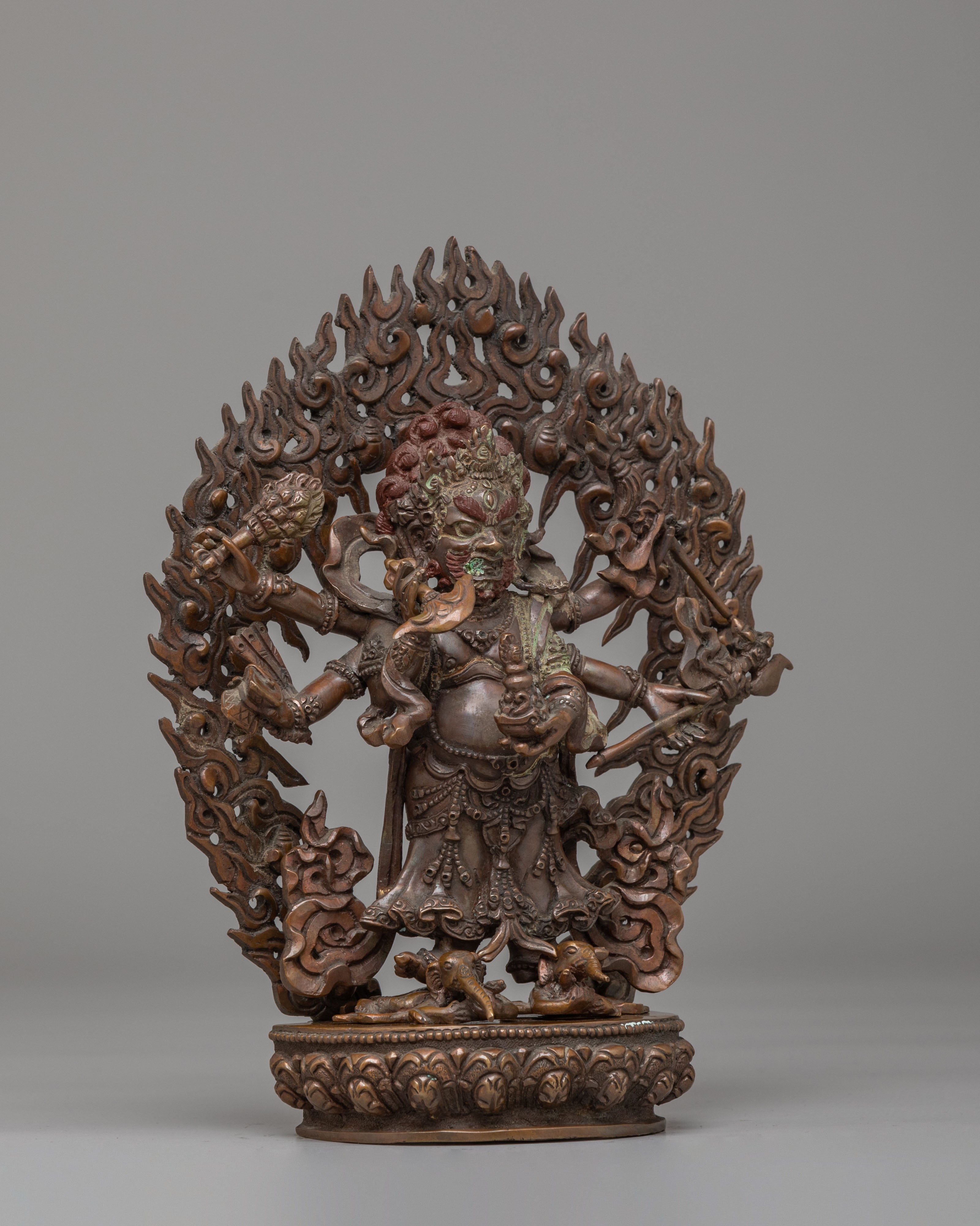 White Mahakala Protector Deity Statue | Symbol of Power and Protection