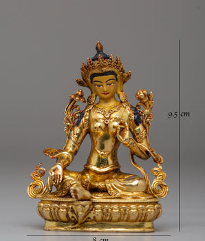 Compassionate Green Tara Handmade Figurine for Decor