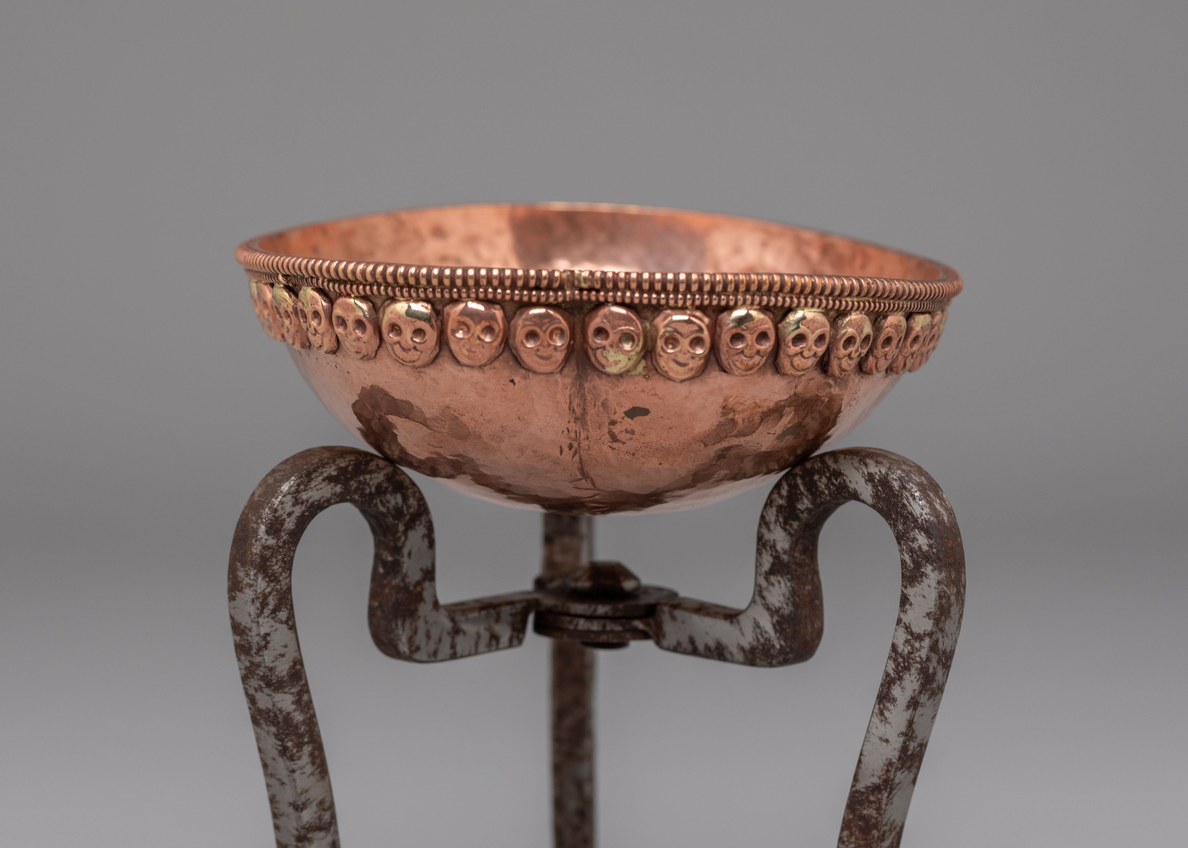 Kapala Skull Cup with Stand | Traditional Tibetan Rituals