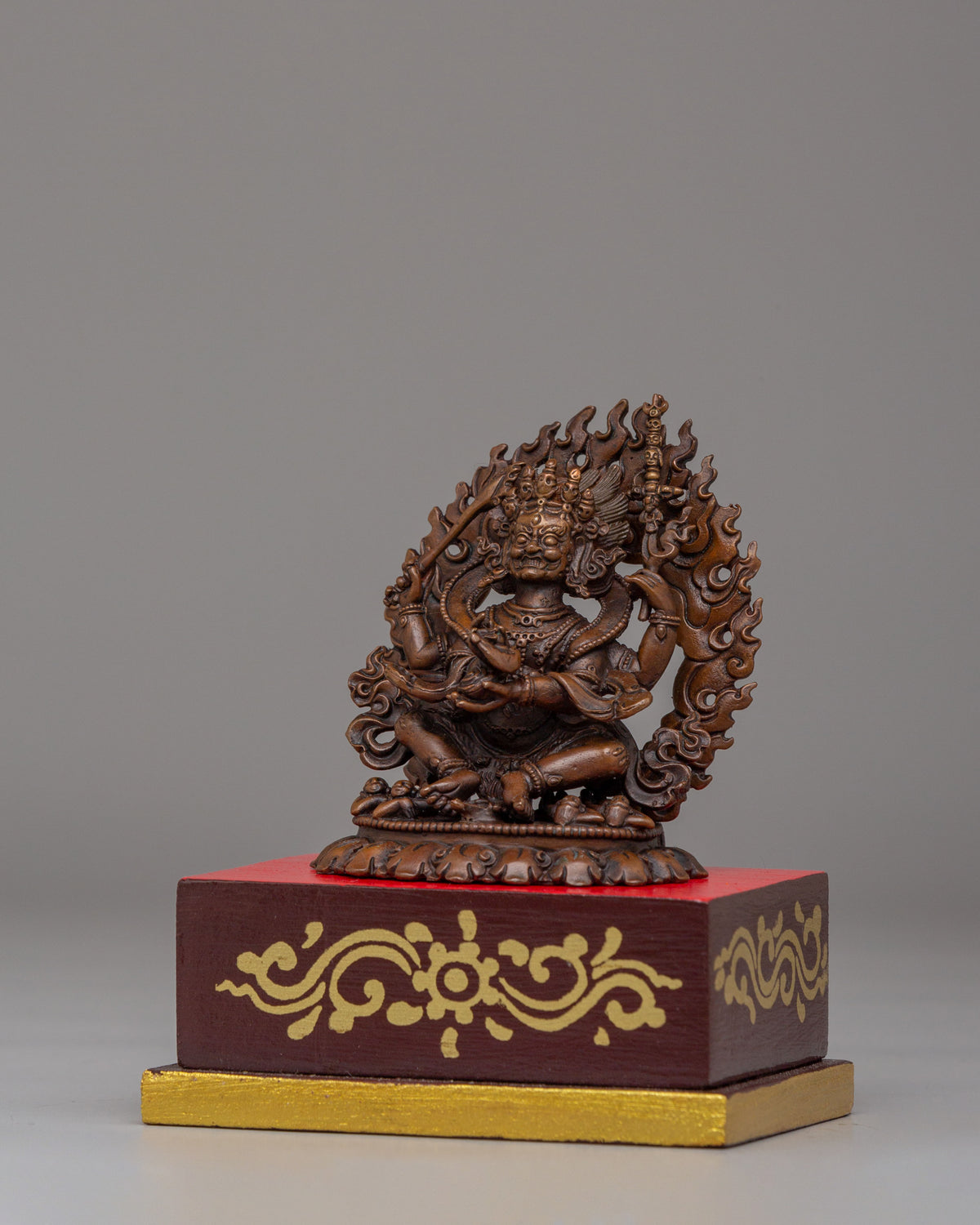 Tibetan Four-Armed Mahakala Statue | Symbolizing Spiritual Protection and Transformation