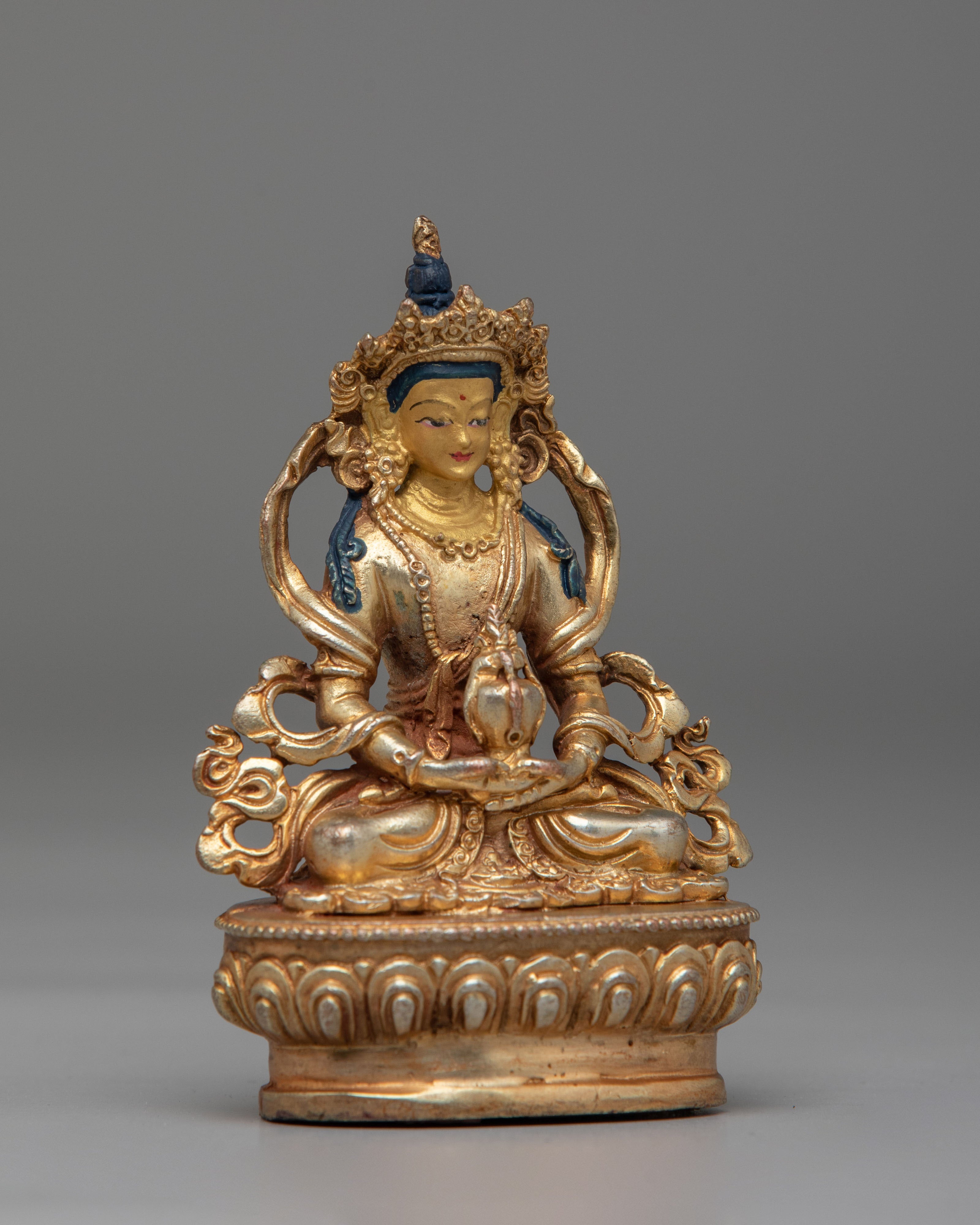 Spiritual Amitayus Meditation Statue | 24K Gold Plated Copper Figure
