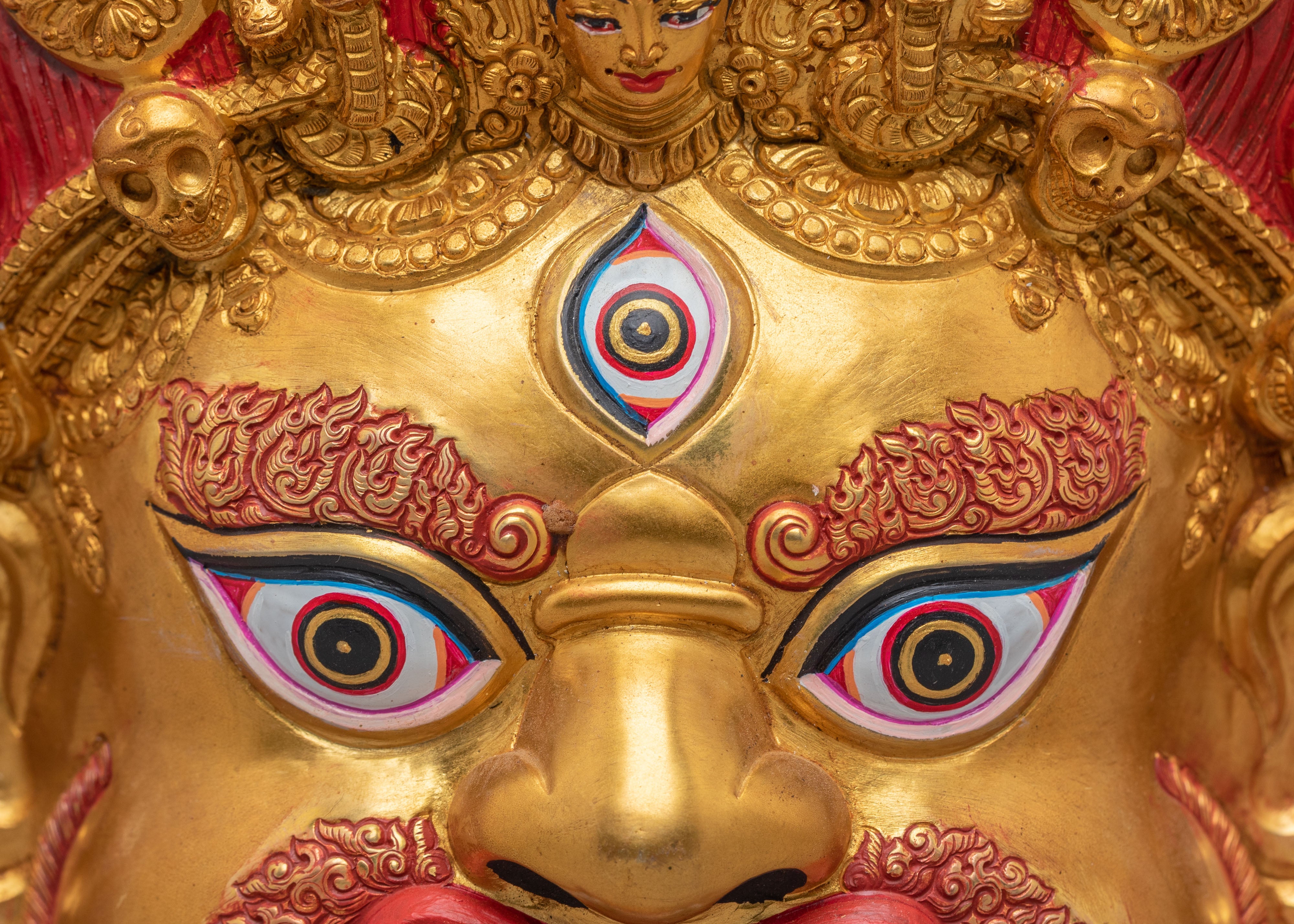Dharmapala Mahakala Wall Hanging | Gold Plated Mahakala Wall Art