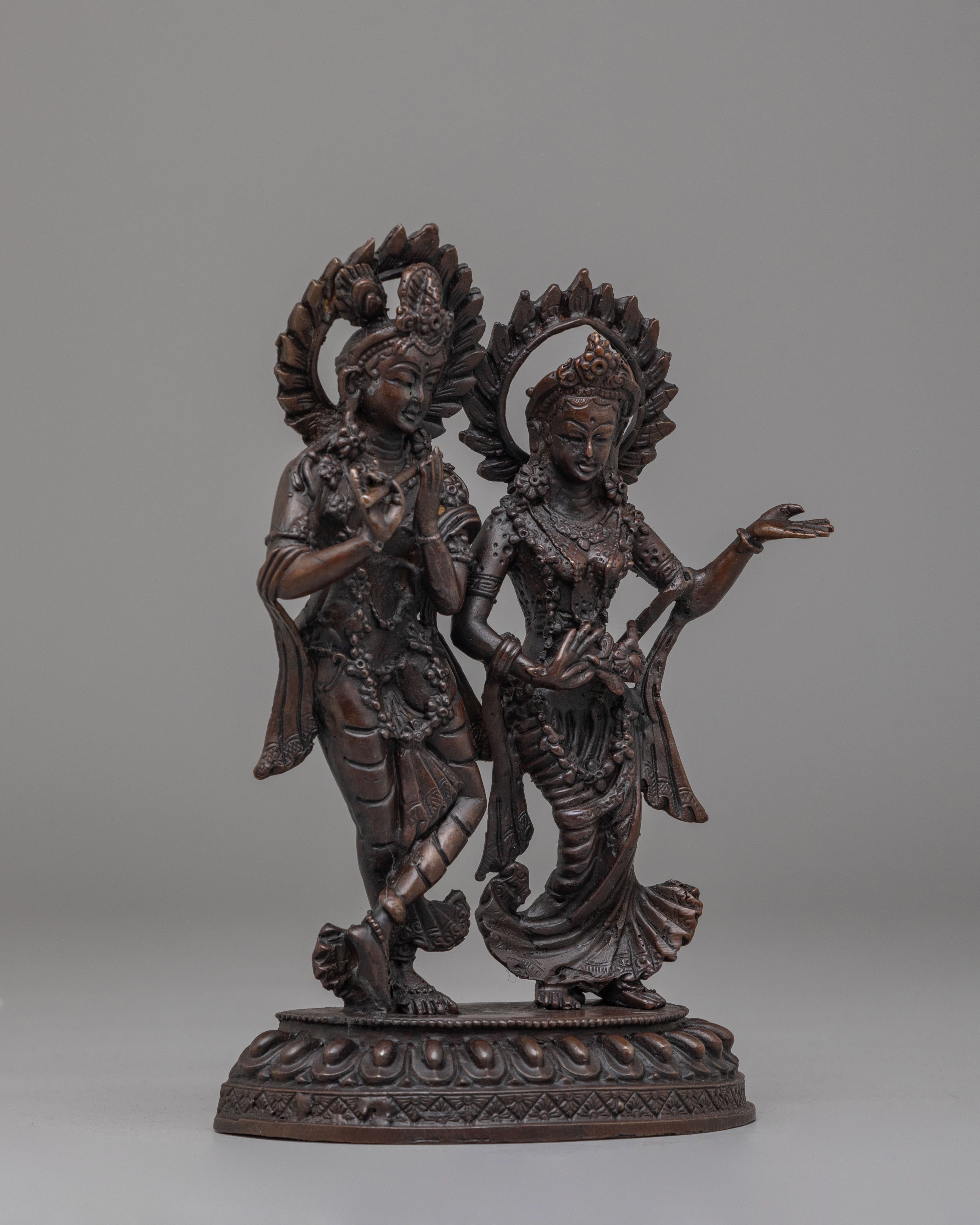Sacred Radha Krishna Sculpture | Sacred Hindu Deity Art