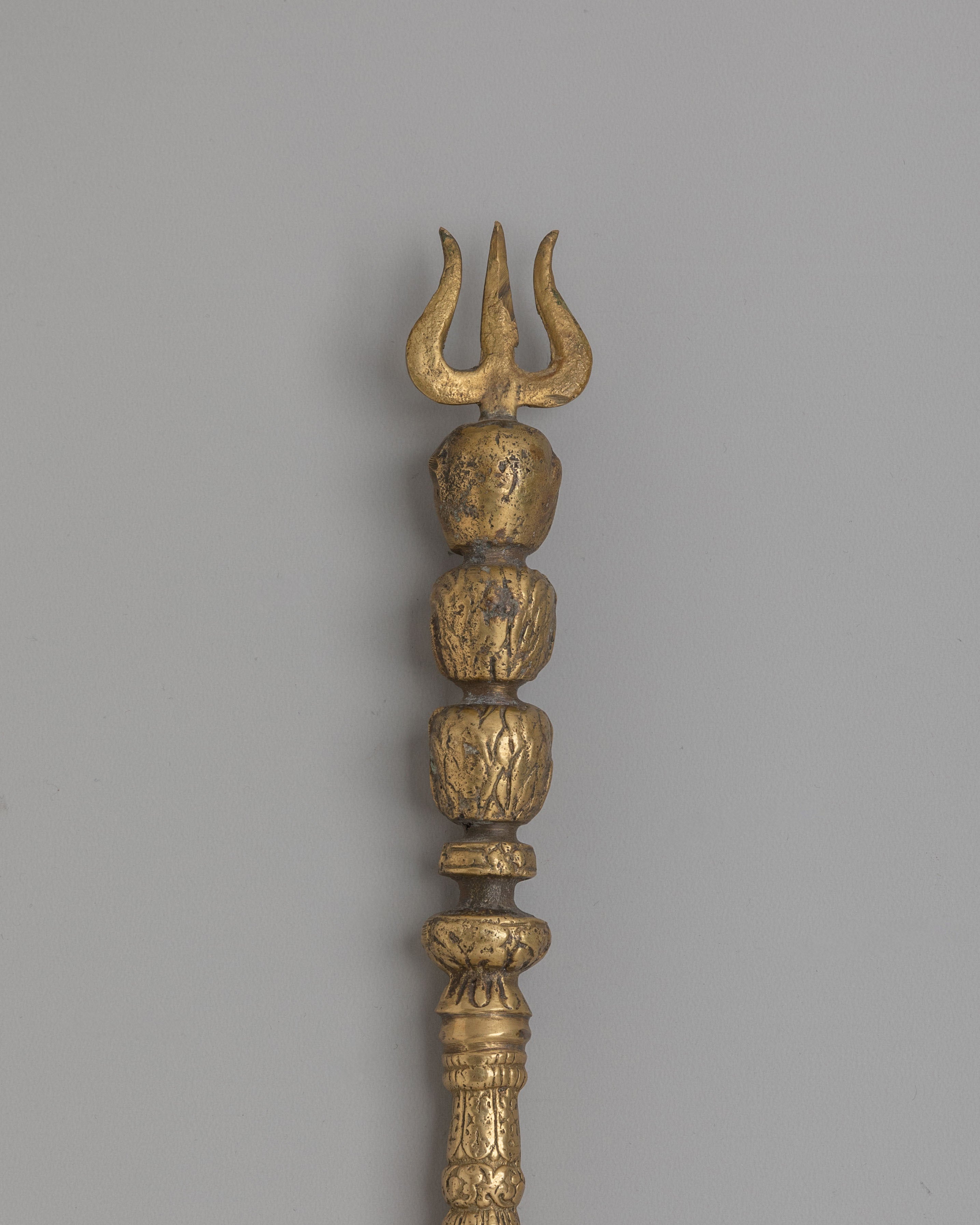 Sacred Himalayan Trishul for Altar and Puja | Copper Hindu Ritual Staff