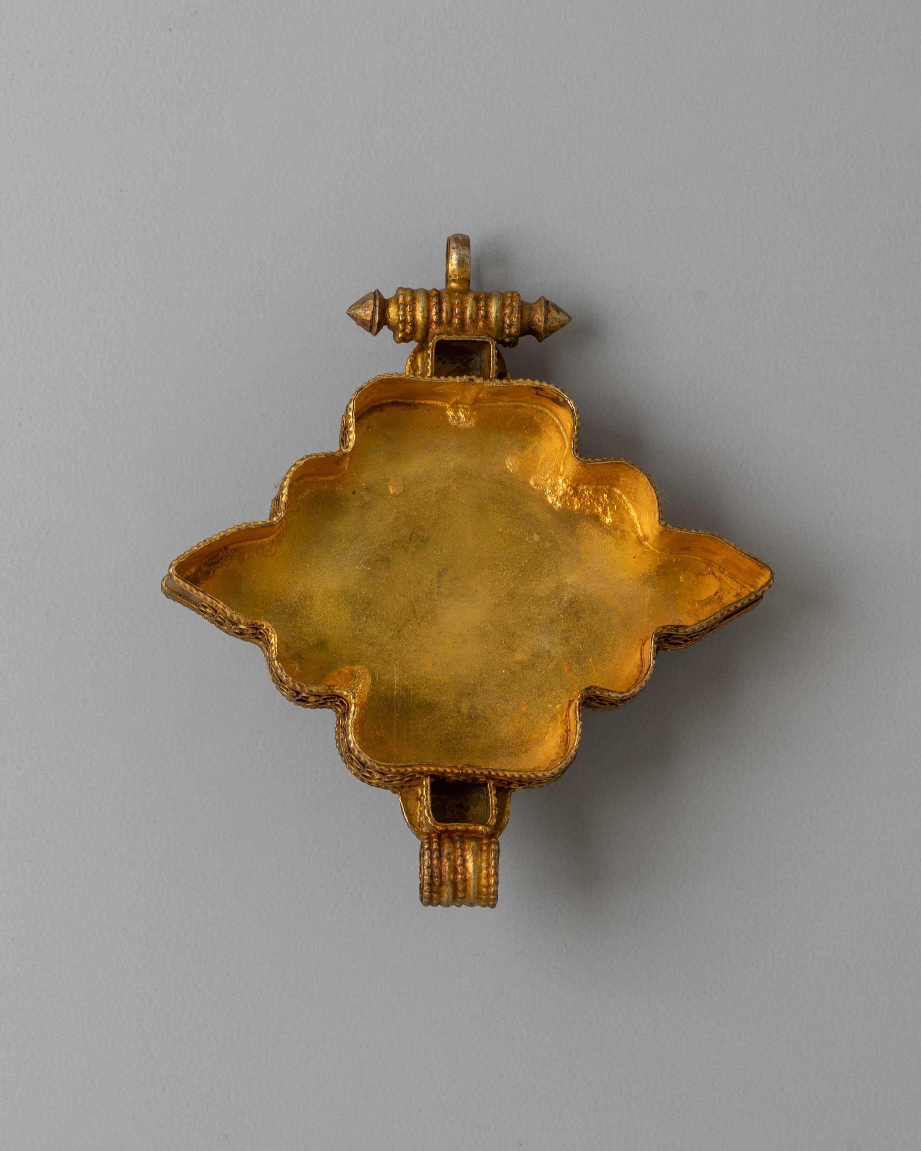 Copper Ghau Locket for Accessory | Tibetan Pendant with Filigree Work