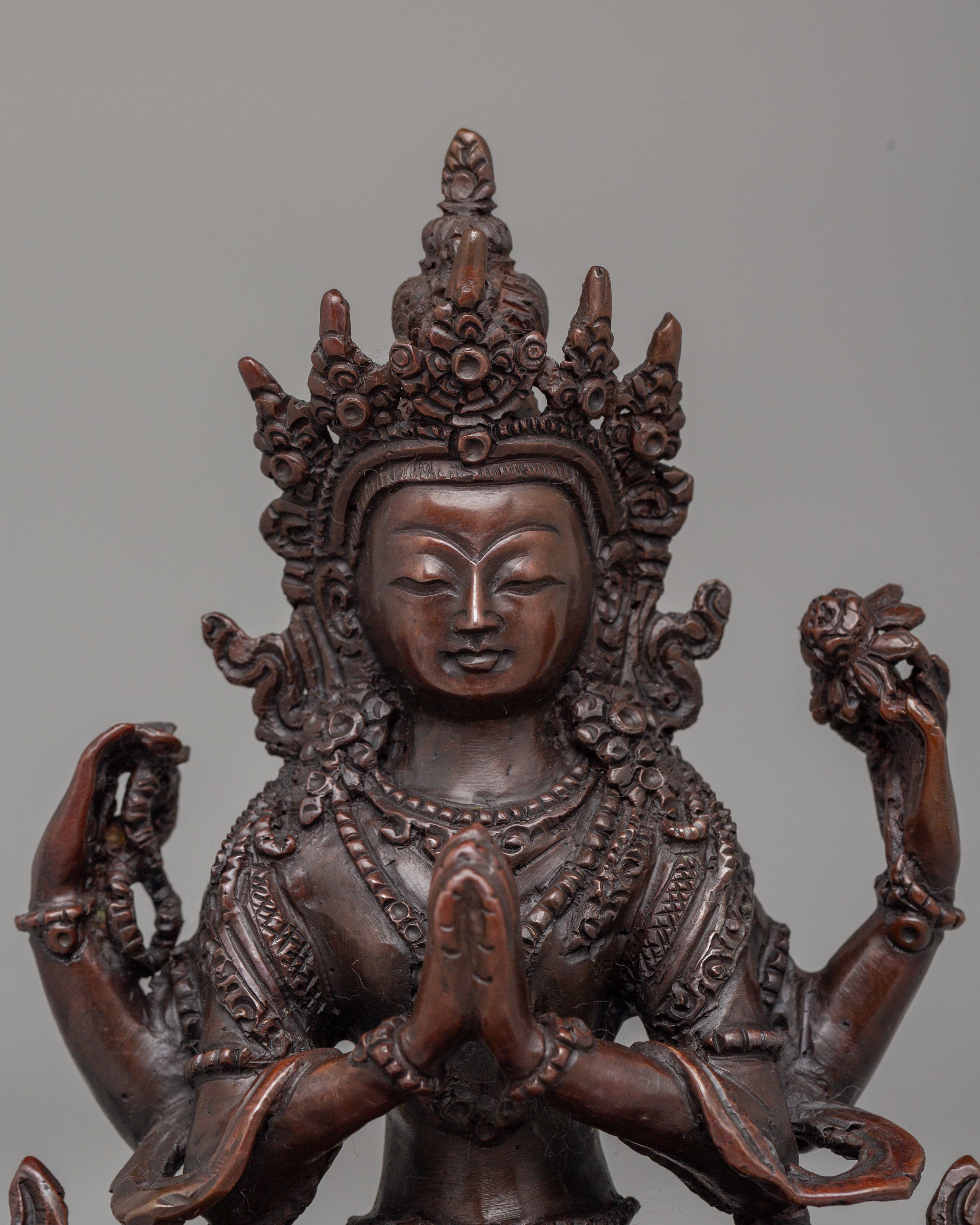Traditional Chenrezig Deity Statue | Compassionate Bodhisattva