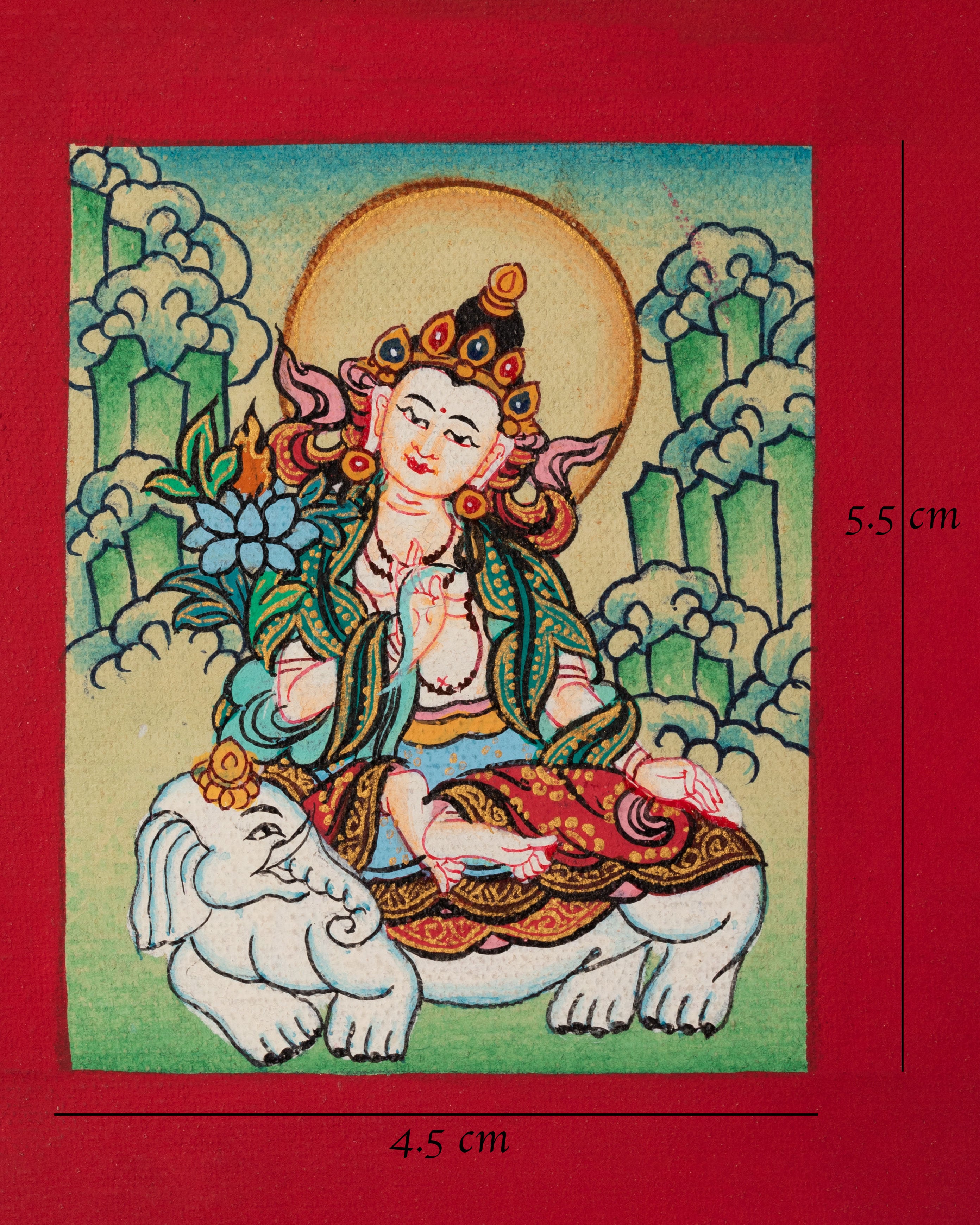 Traditional Samantabhadra Thangka for Locket | Handmade Artwork