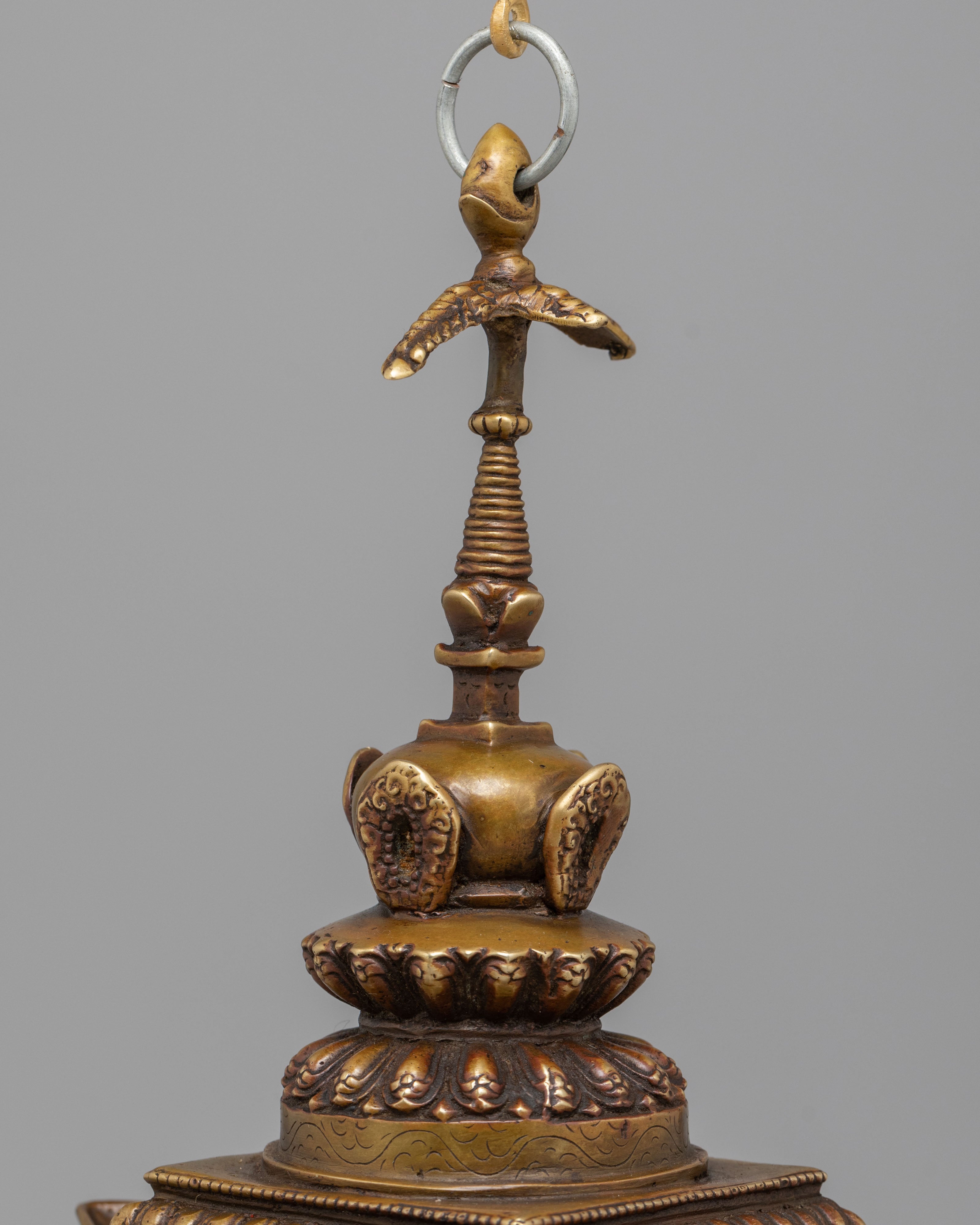 Hanging Stupa Dalucha | Traditional Brass Ritual Lamp
