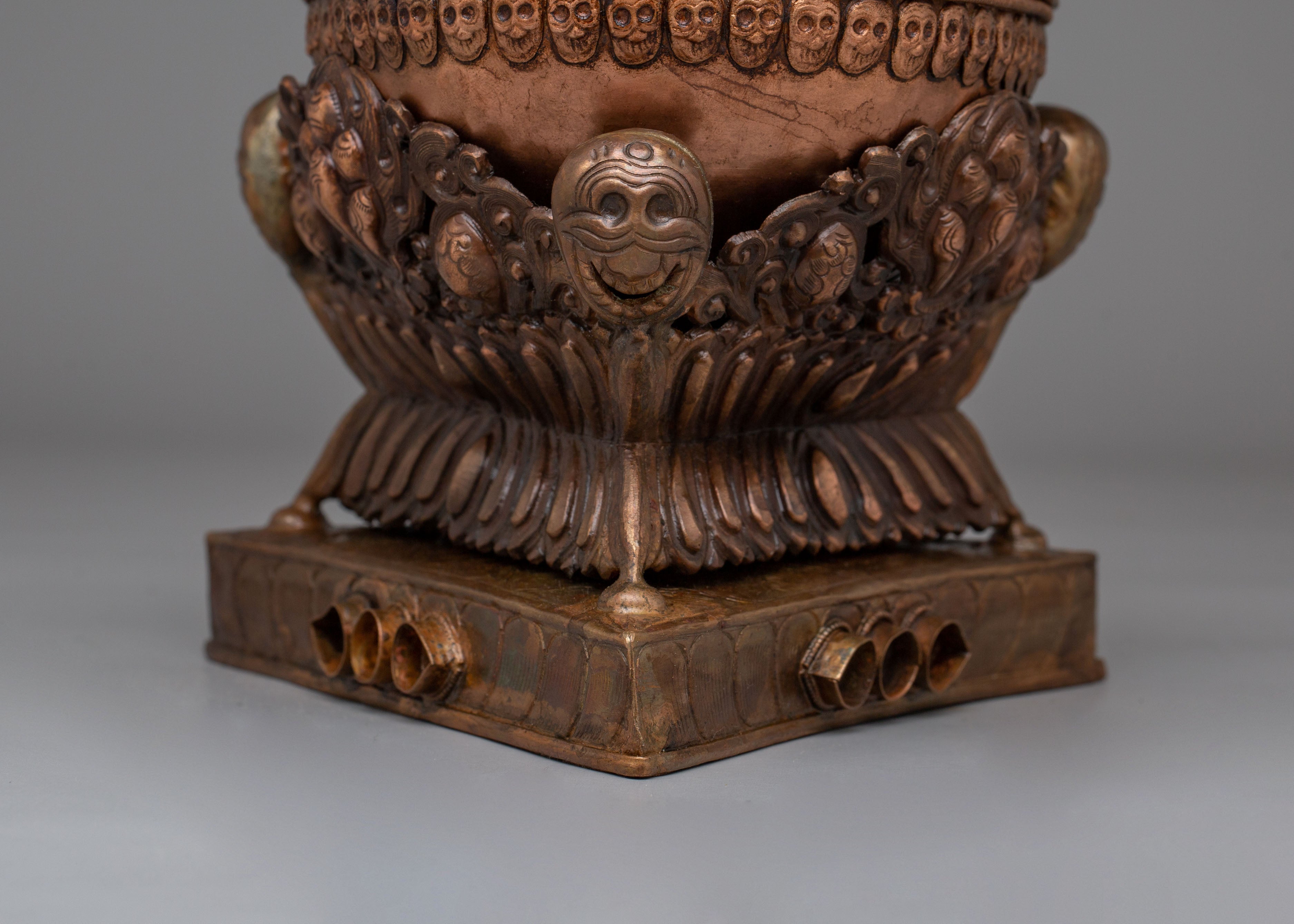 Sacred Altar Kapala | Copper Skull Cup for Rituals