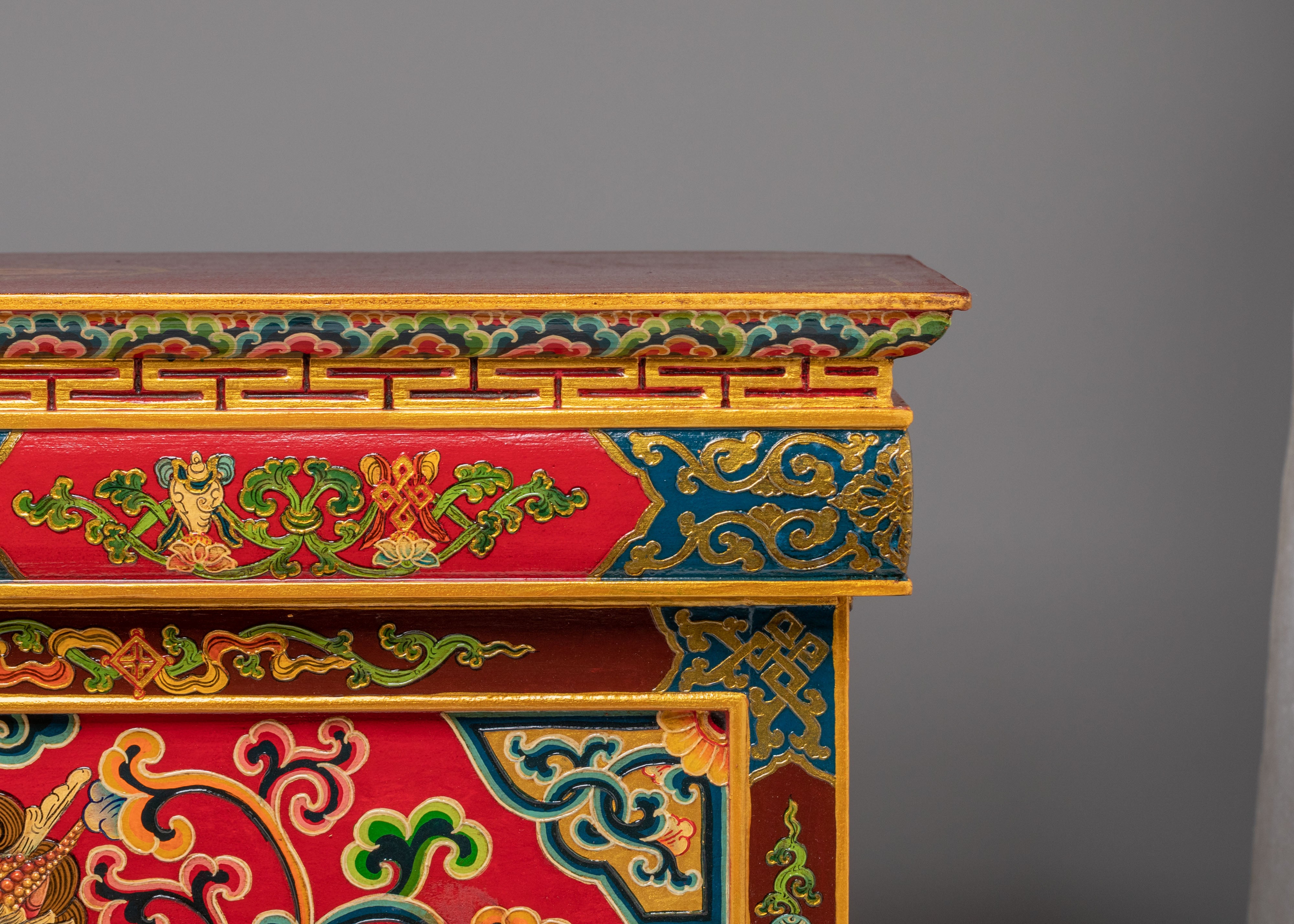 Handcrafted Wooden Folding Table | Tibetan Buddhist Altar Furniture