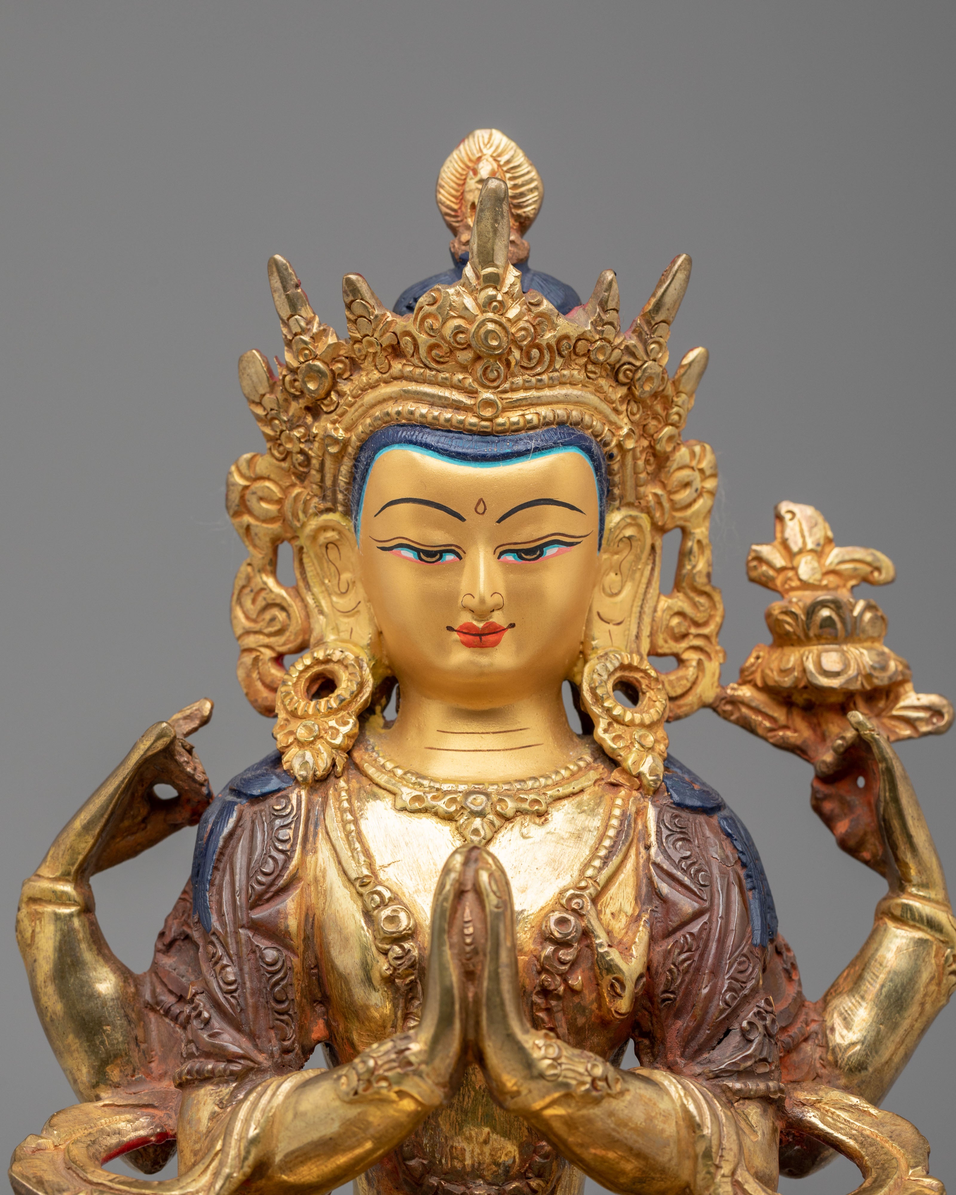 Handmade Avalokiteshvara Bodhisattva Statue | Tibetan Chenrezig Sculpture