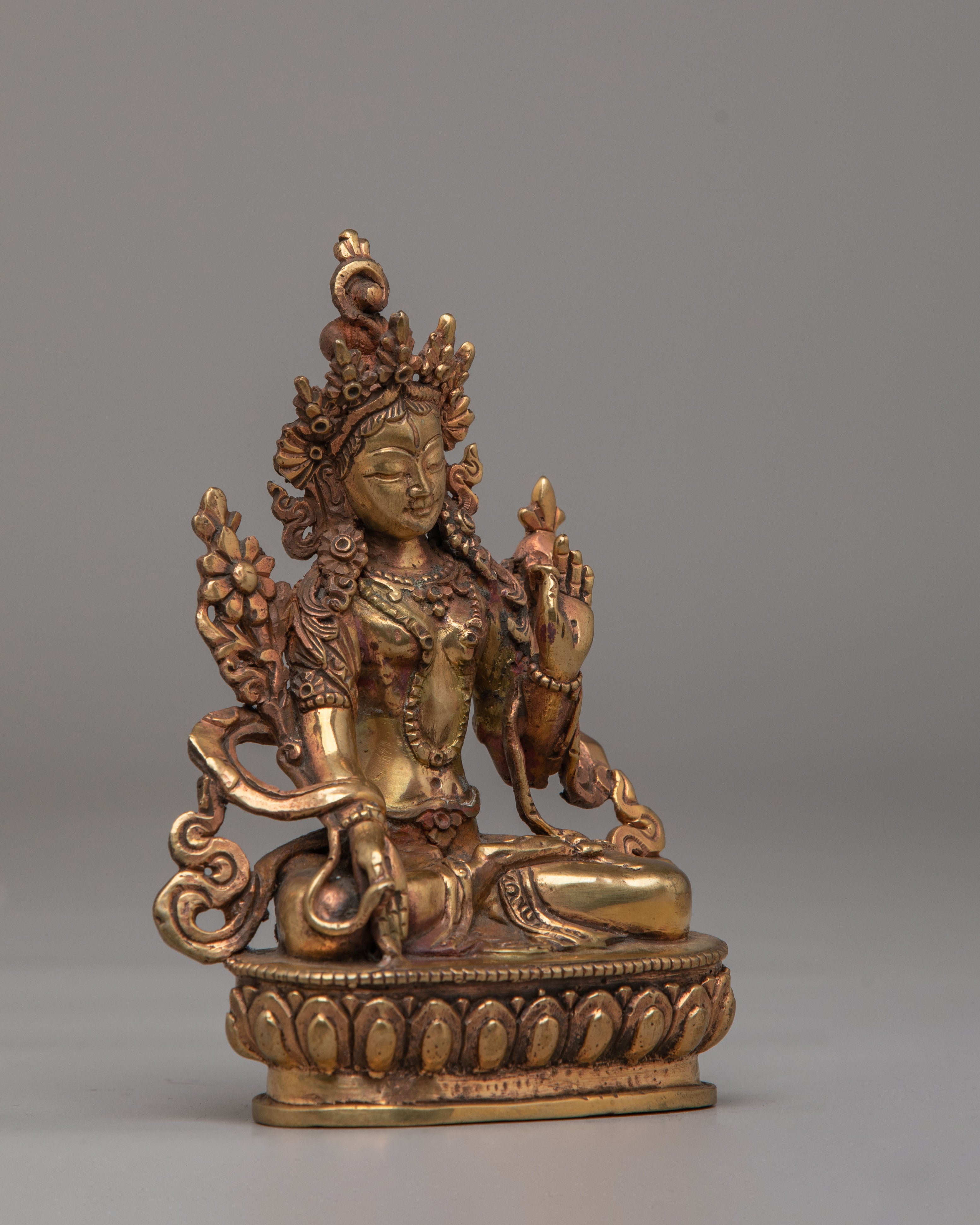 Handcrafted White Tara Deity Statue | Tibetan Buddhist Decor