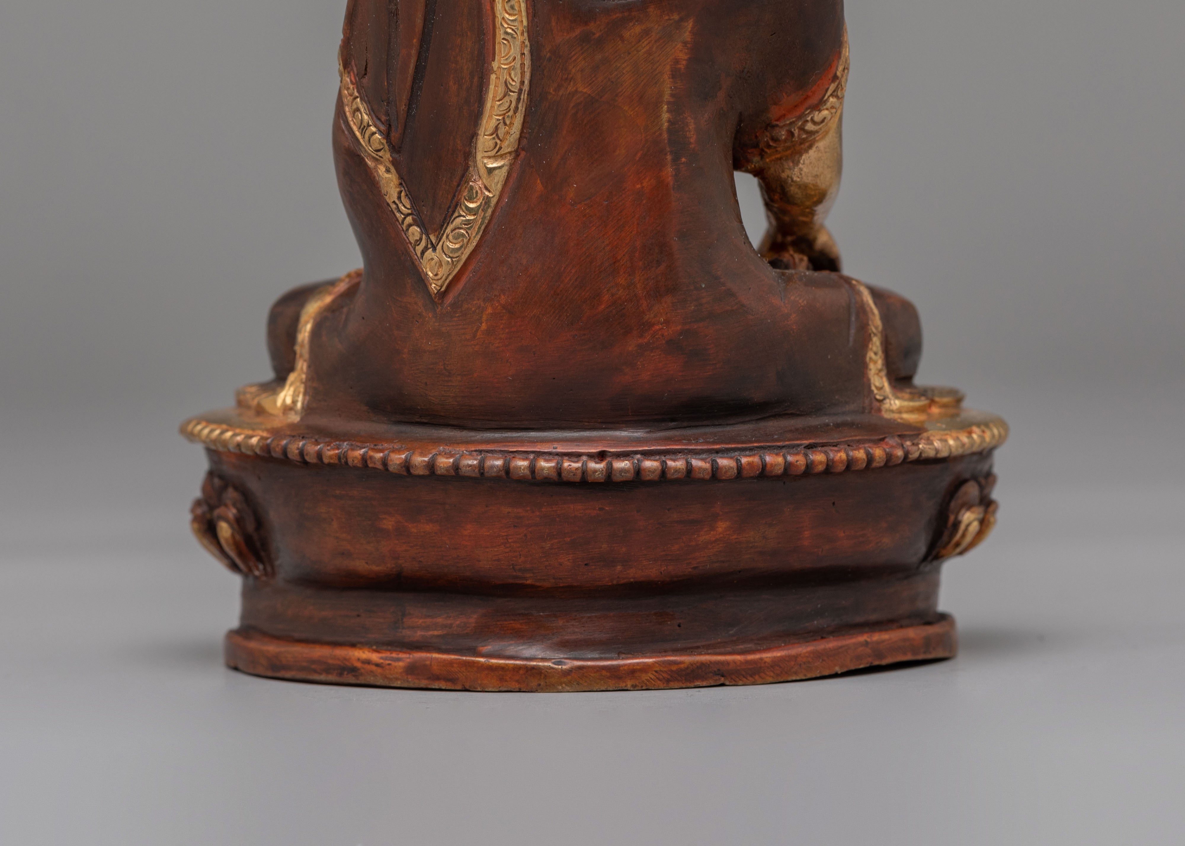 Sacred Tibetan Shakyamuni Buddha Statue | Gold Plated Copper Buddhist Figure
