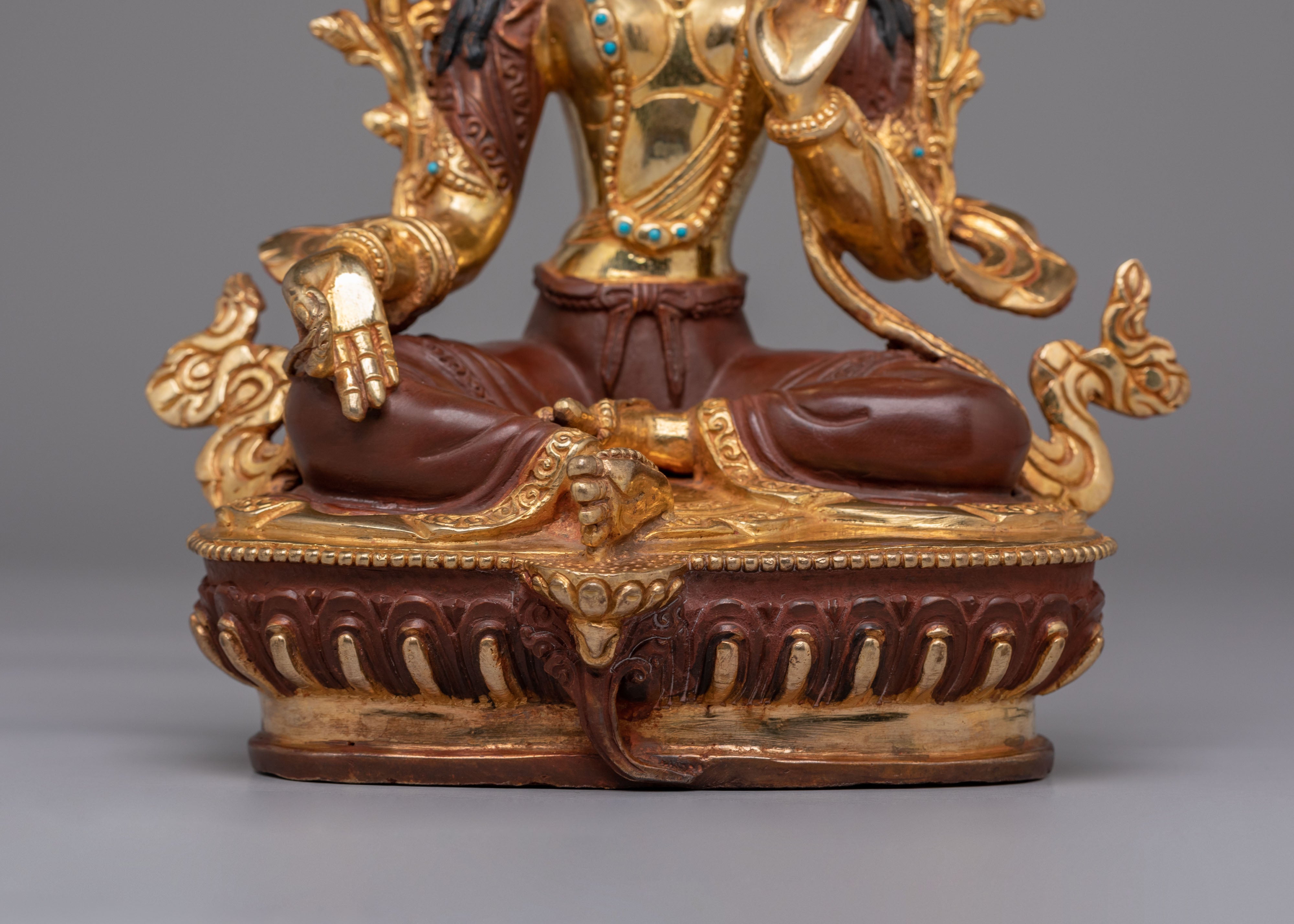Handmade Green Tara Goddess Statue | Tibetan Spiritual Decor