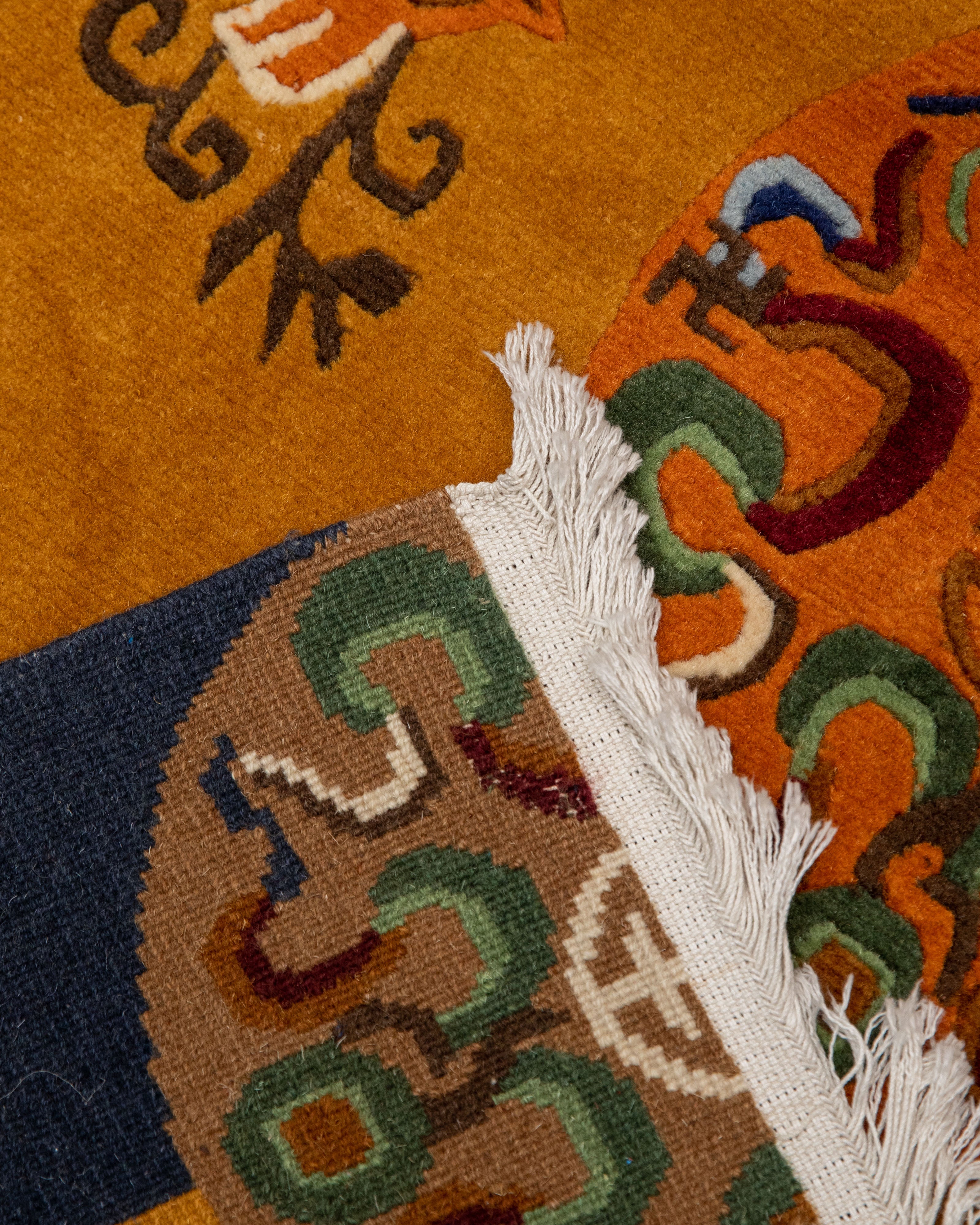 Tibetan Wool Rug | Handmade Spiritual Decor