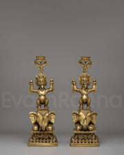 Elephant Oil Lamp Set | Perfect for Altar Decor