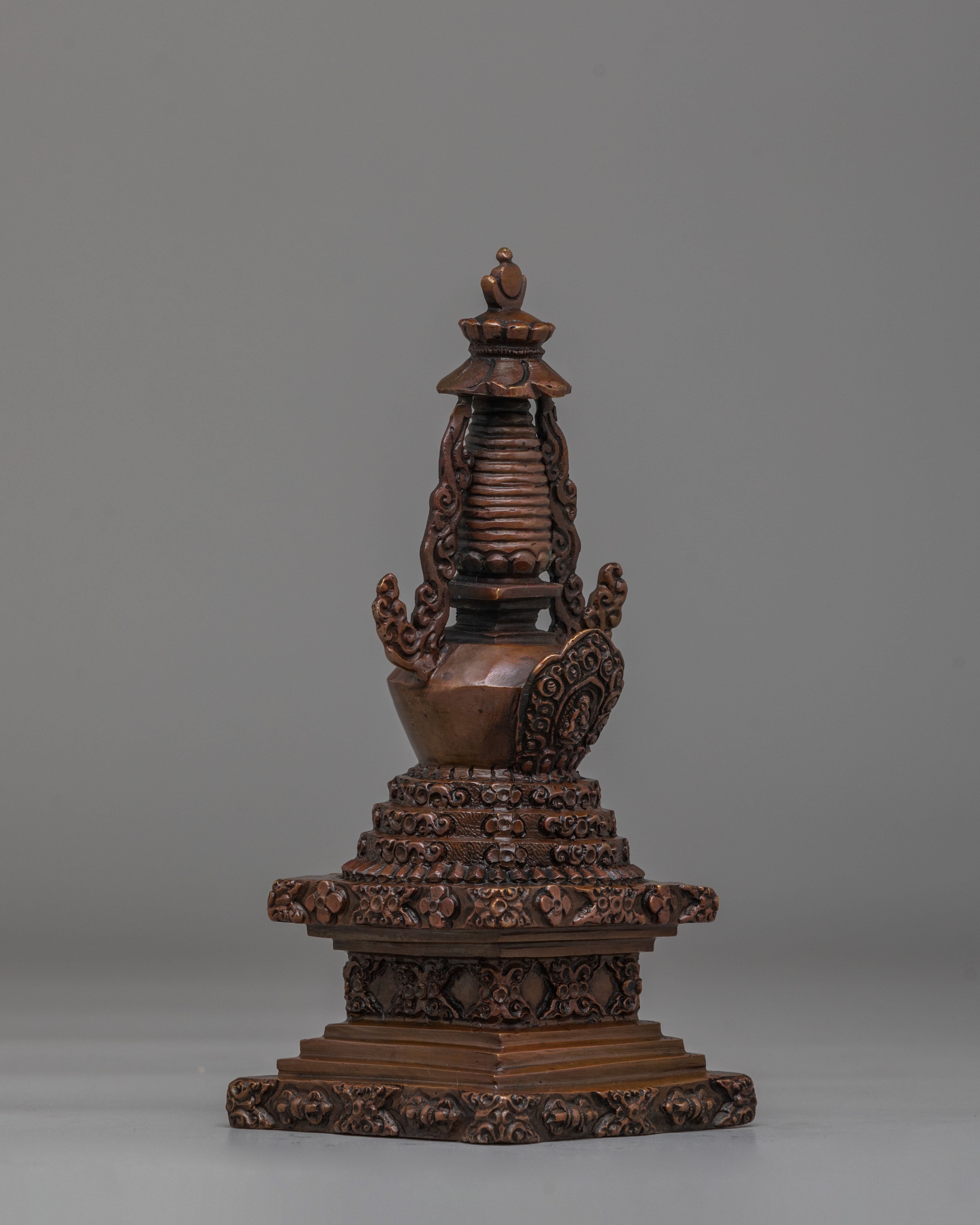 Himalayan Stupa of Complete Victory | Oxidized Copper Sacred Stupa
