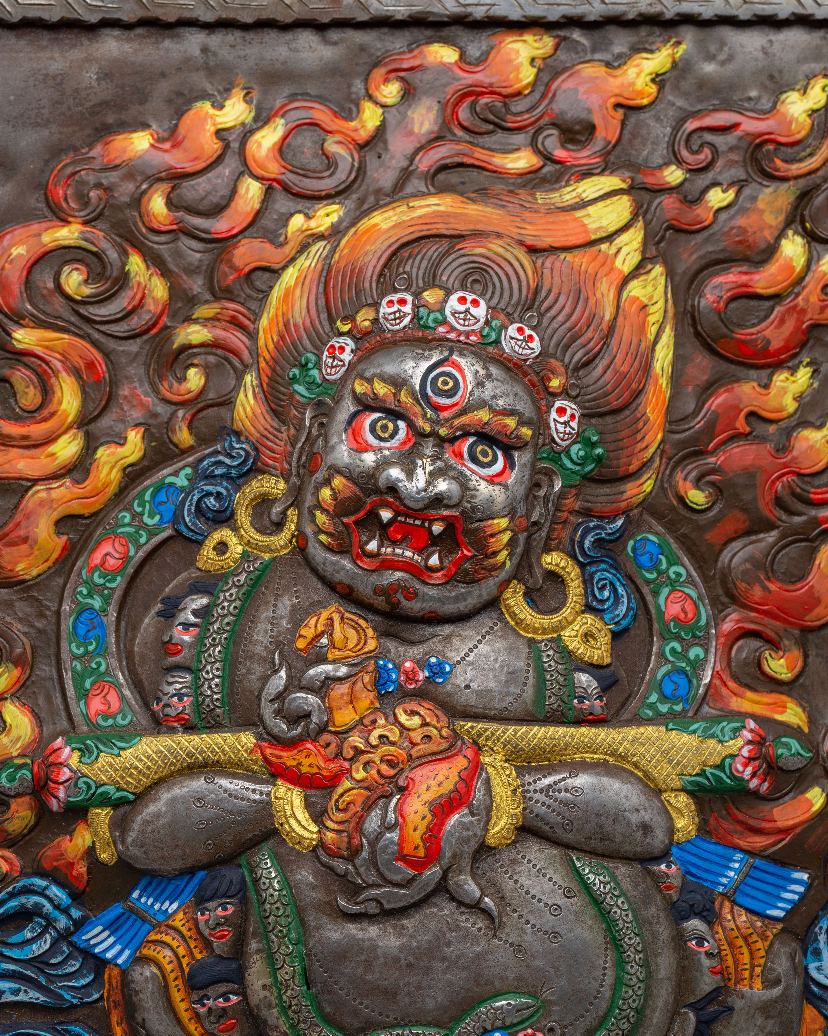 Shakya Mahakala Wall Hanging | Protection Wall Decor for Spiritual Practice