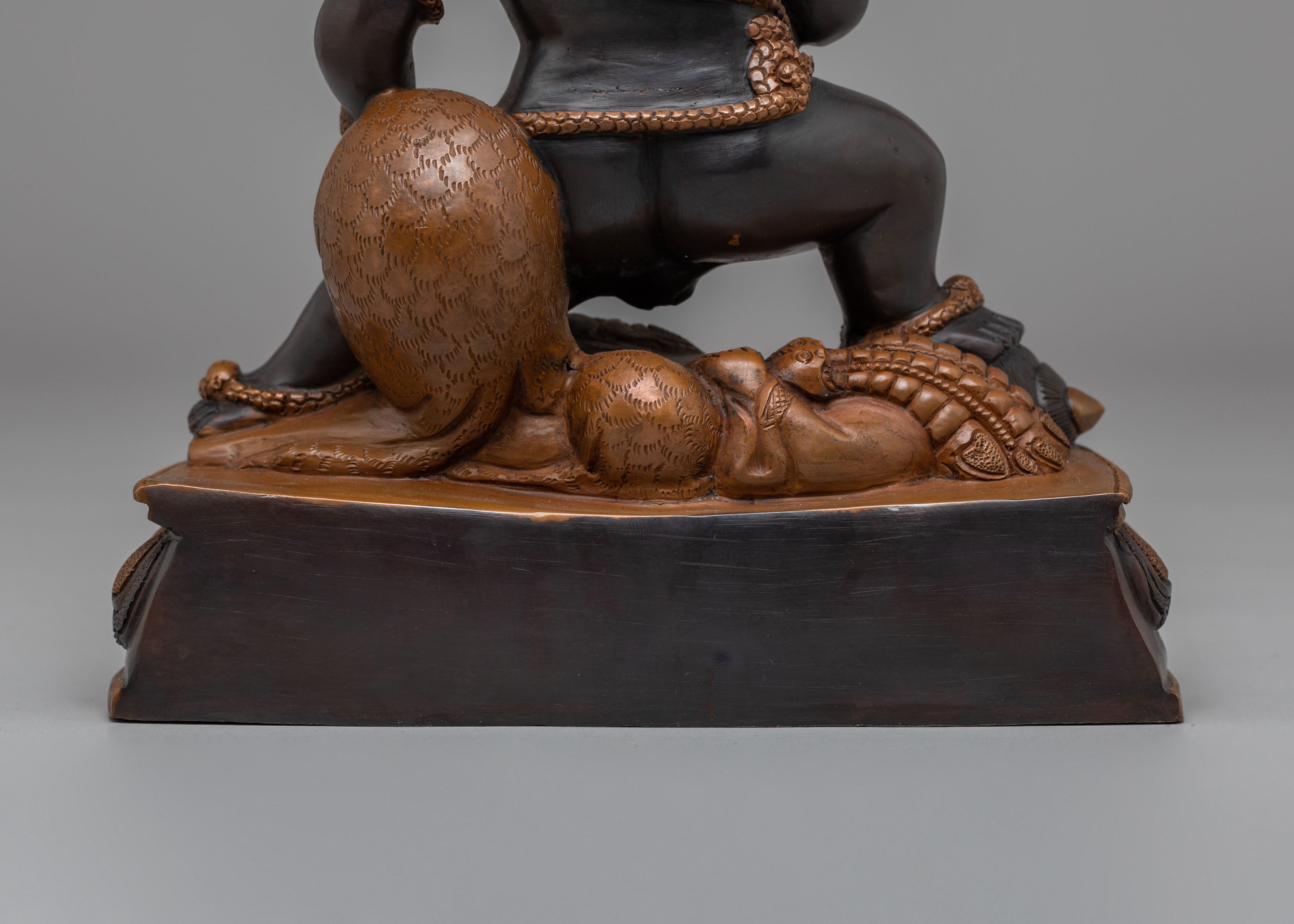 Wealth Guardian Black Dzambhala Sculpture | Handcrafted Oxidized Copper Statue