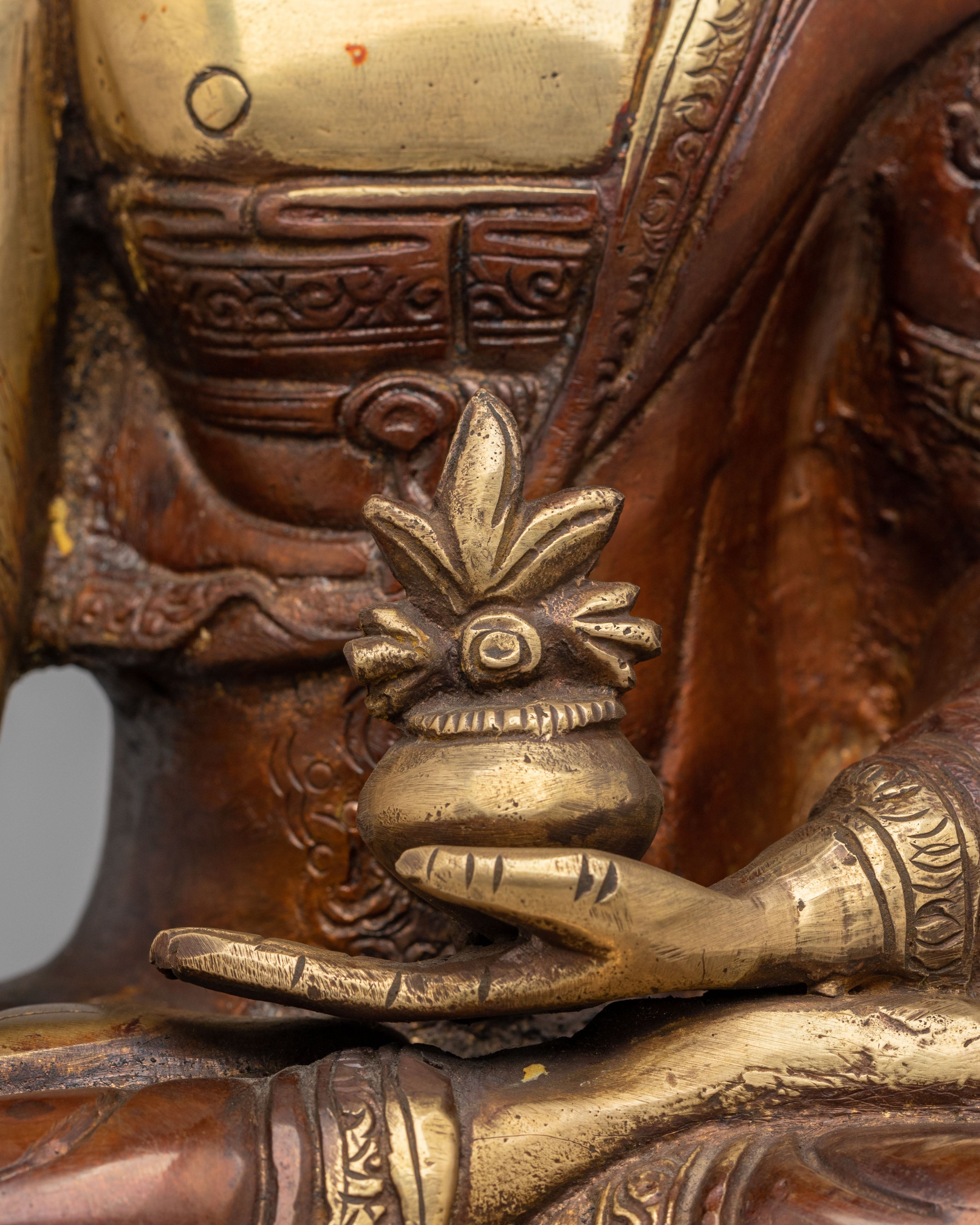 Scared Medicine Buddha Buddhist Statue | Handcrafted Brass Sculpture