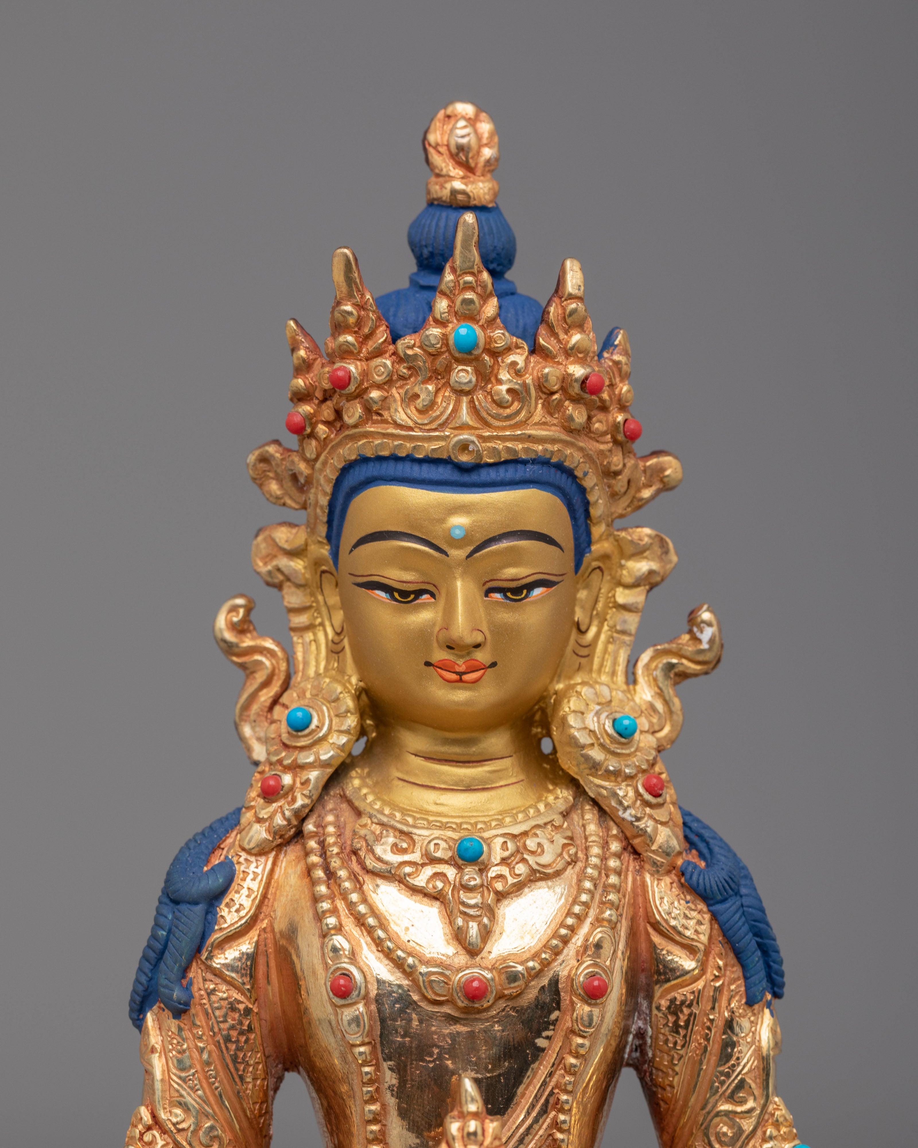 Long Life Amitayus Buddha Figure | Traditional Buddhist Artwork