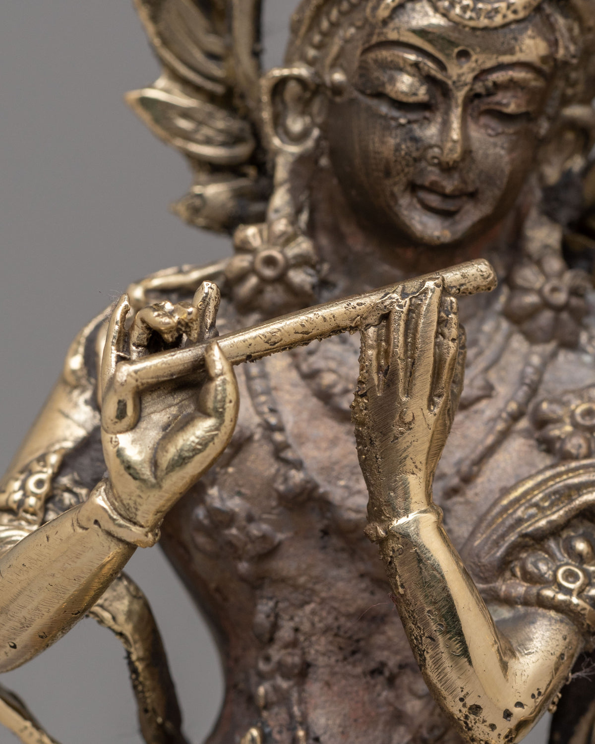 Spiritual Krishna And Radha Statue | Brass Hindu Deity Sculpture